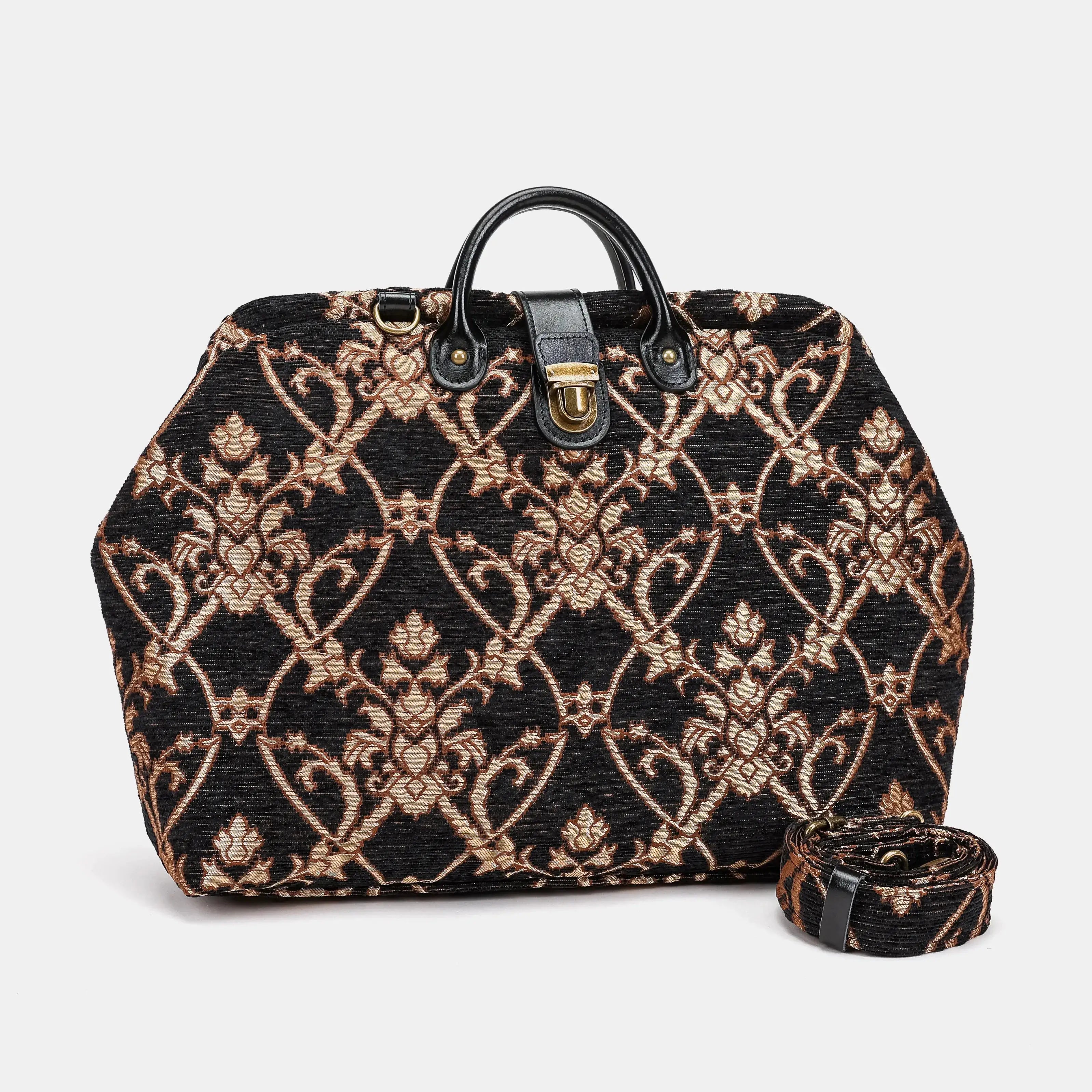Carnaby Black Laptop Work Bag Carpetbag of America with shoulder strap