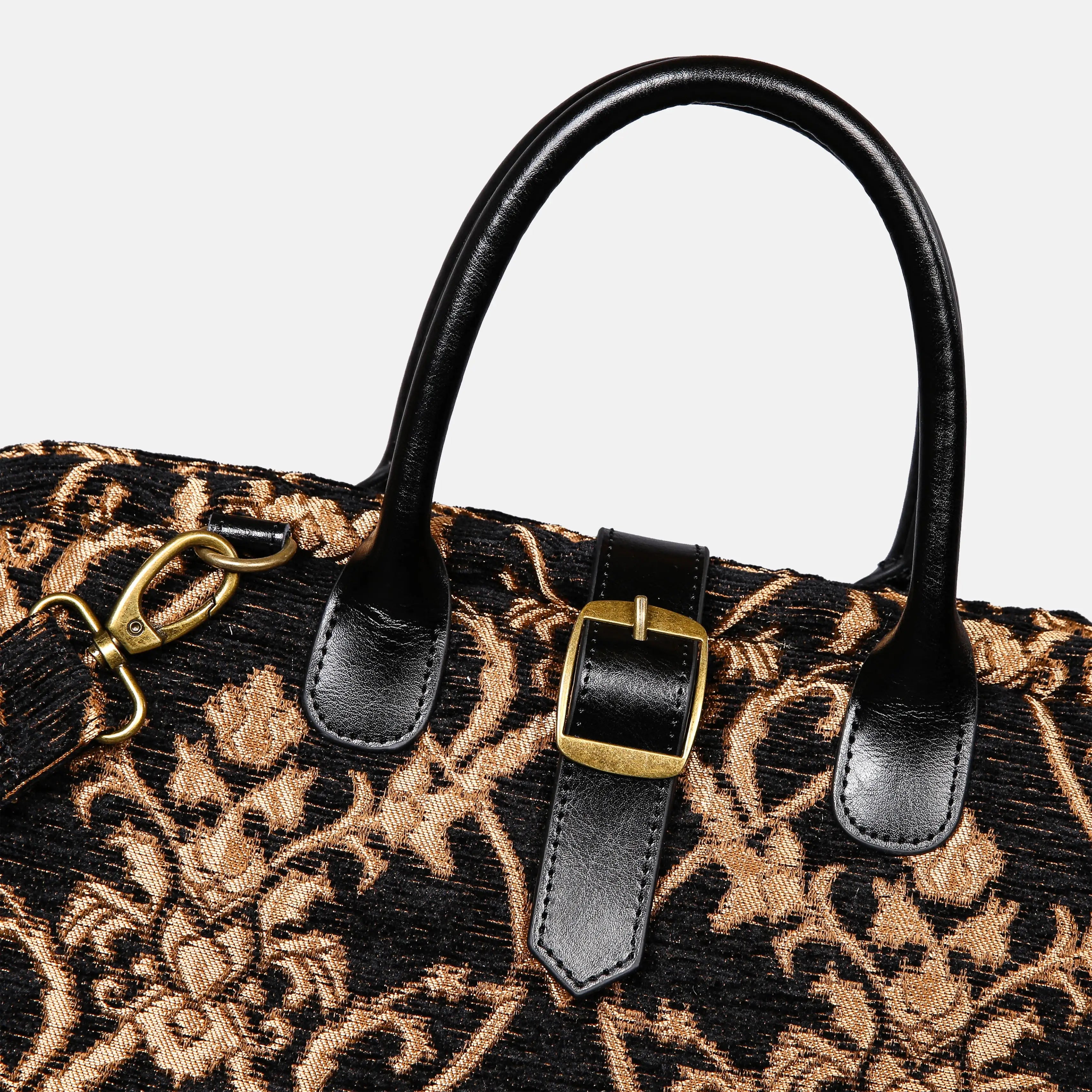 Carnaby Black Mary Poppins Weekender Carpetbag of America buckle