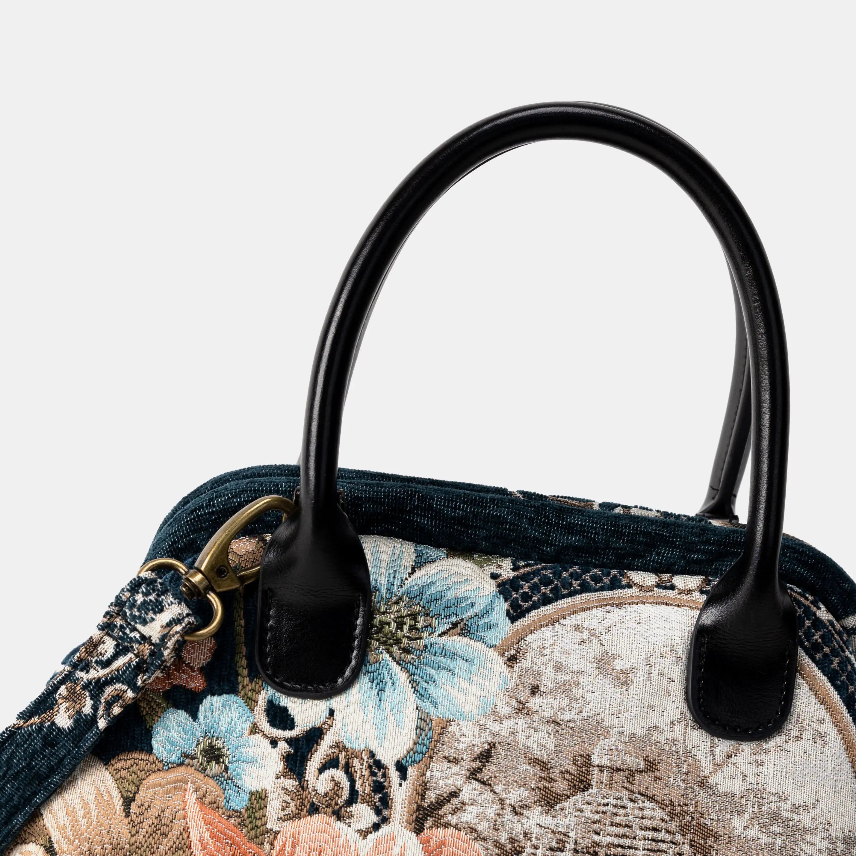 Chateau Cyprus Green Carpet Satchel Carpetbag of America detail