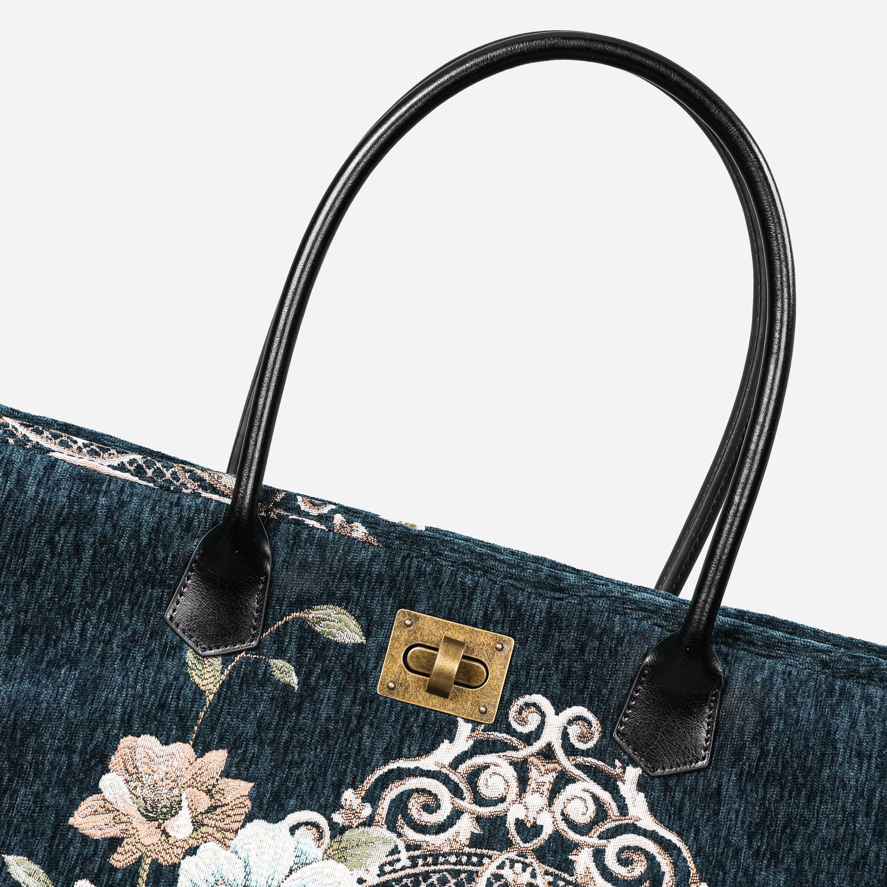 Chateau Cyprus Green Carpet Tote Shopper carpet bag MCW Handmade of America details