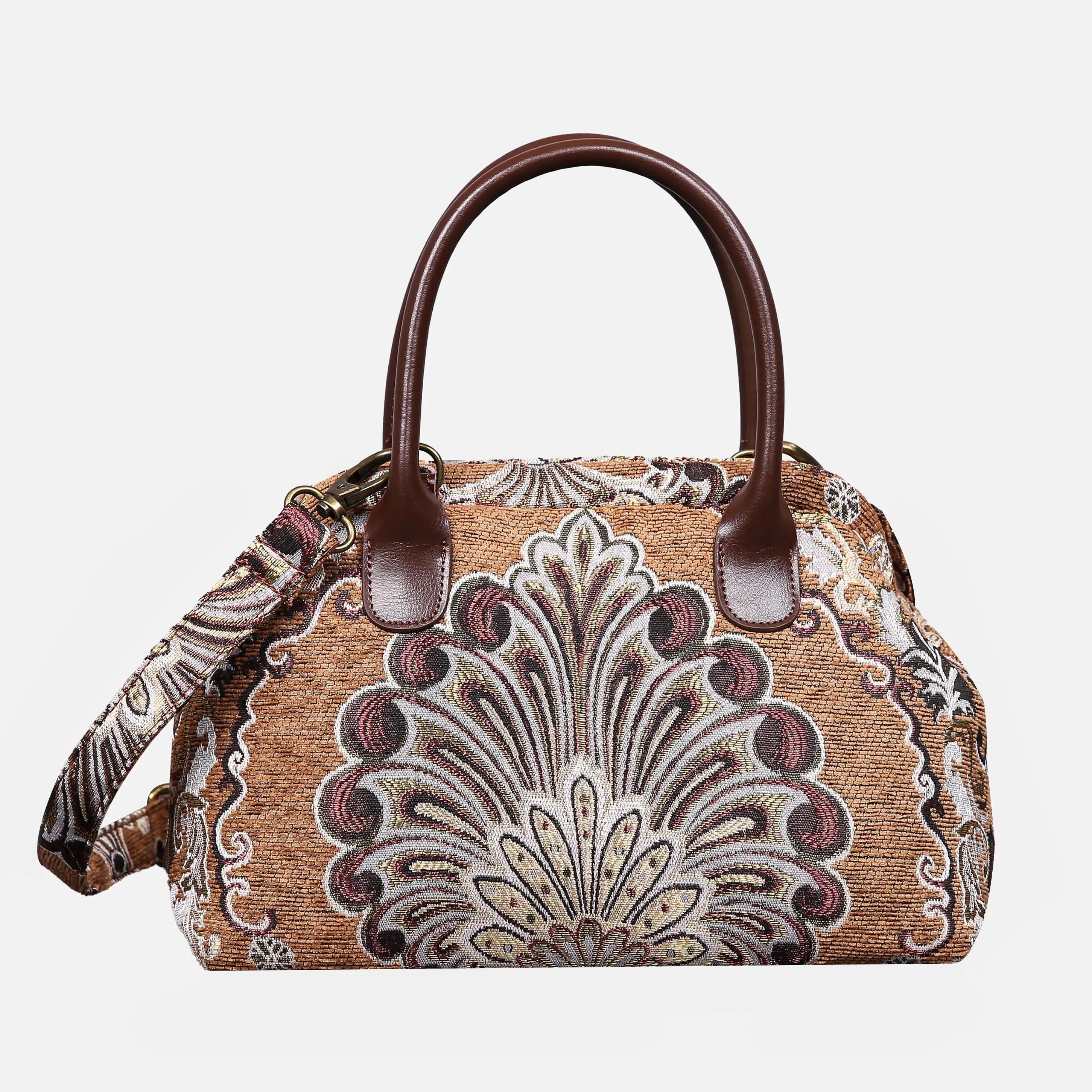 Chateau Nostalgia Brown Carpet Satchel carpet bag MCW Handmade of America main