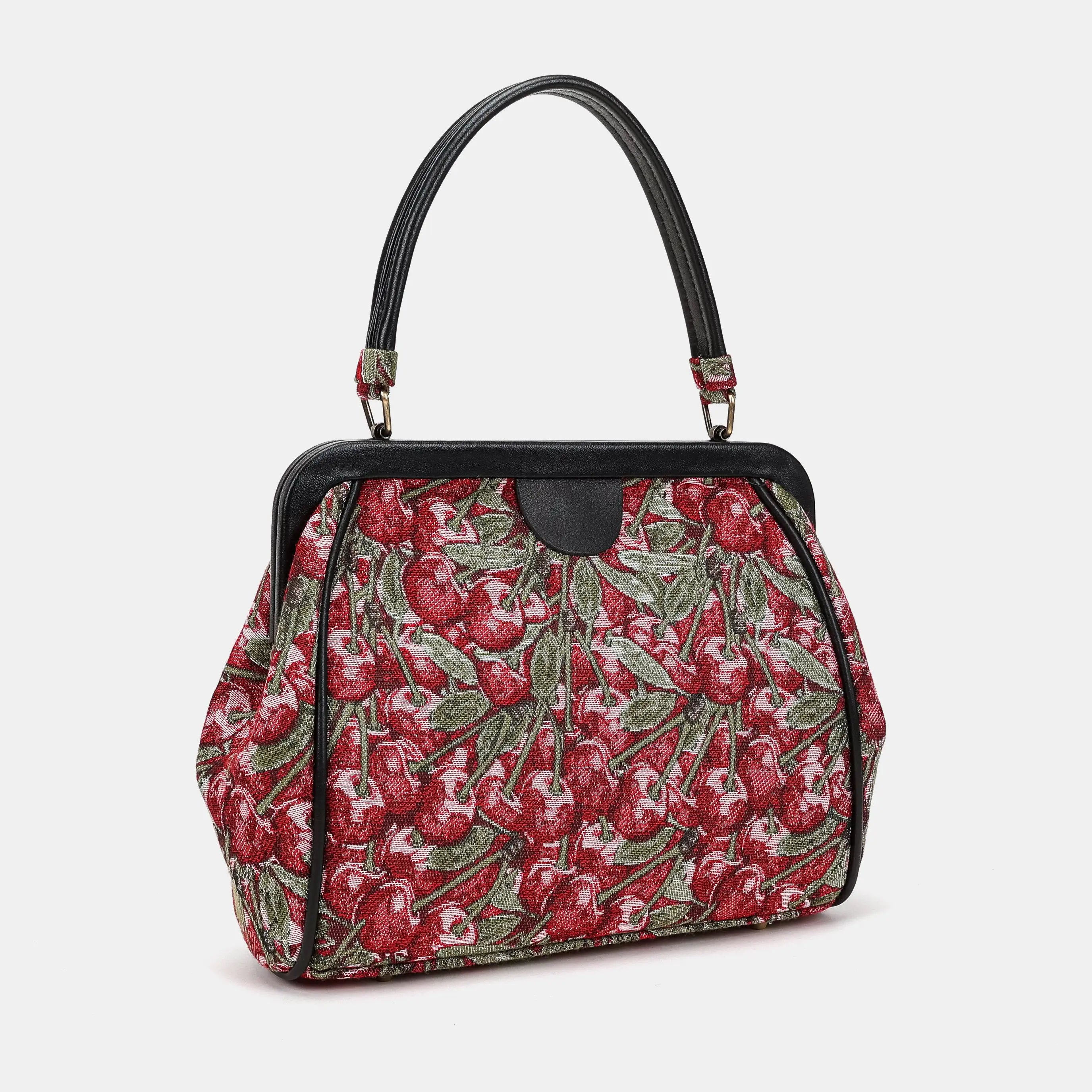 Cherry Cascade Alma Satchel Carpetbag of America front