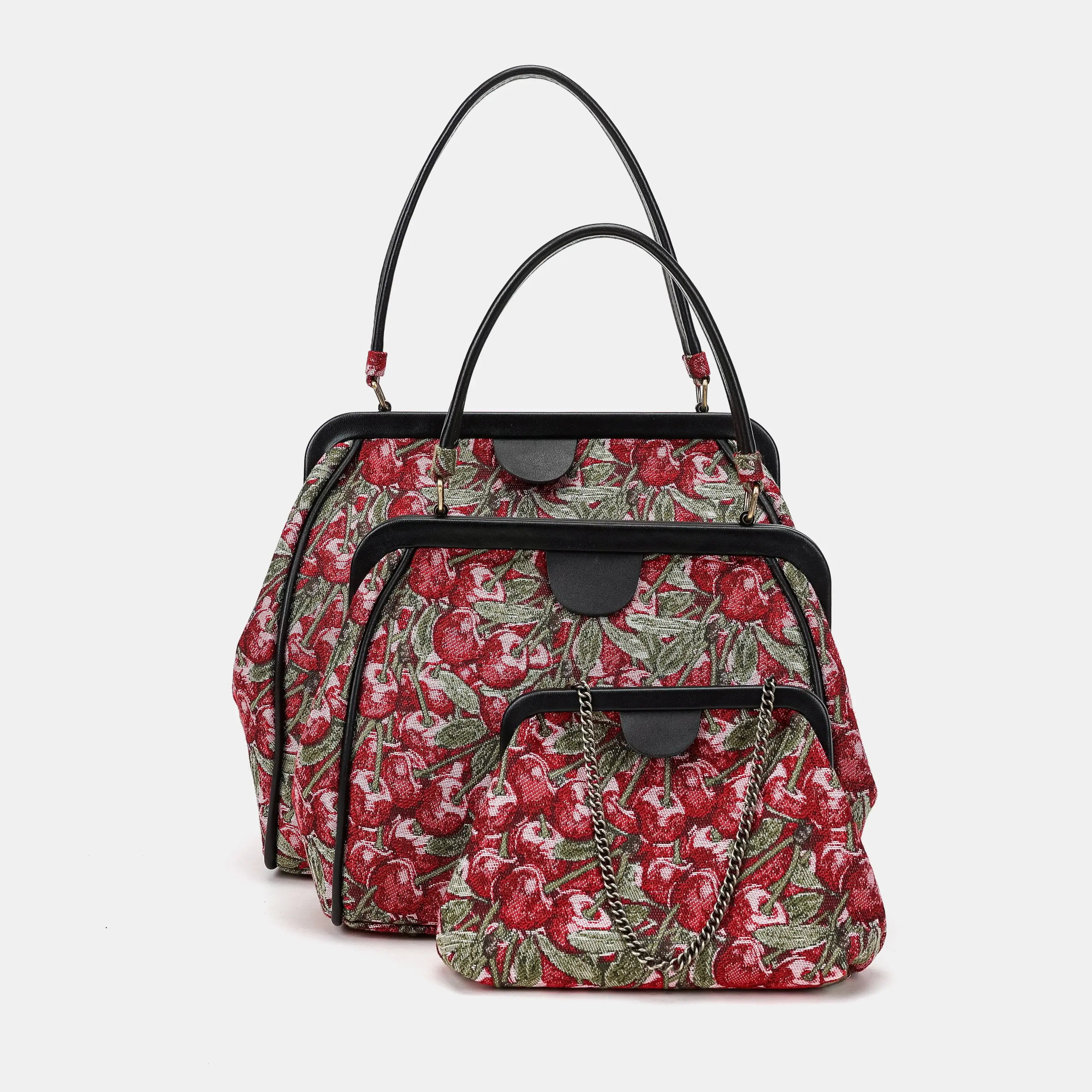 Cherry Cascade Alma Shoulder Bag Carpetbag of America series