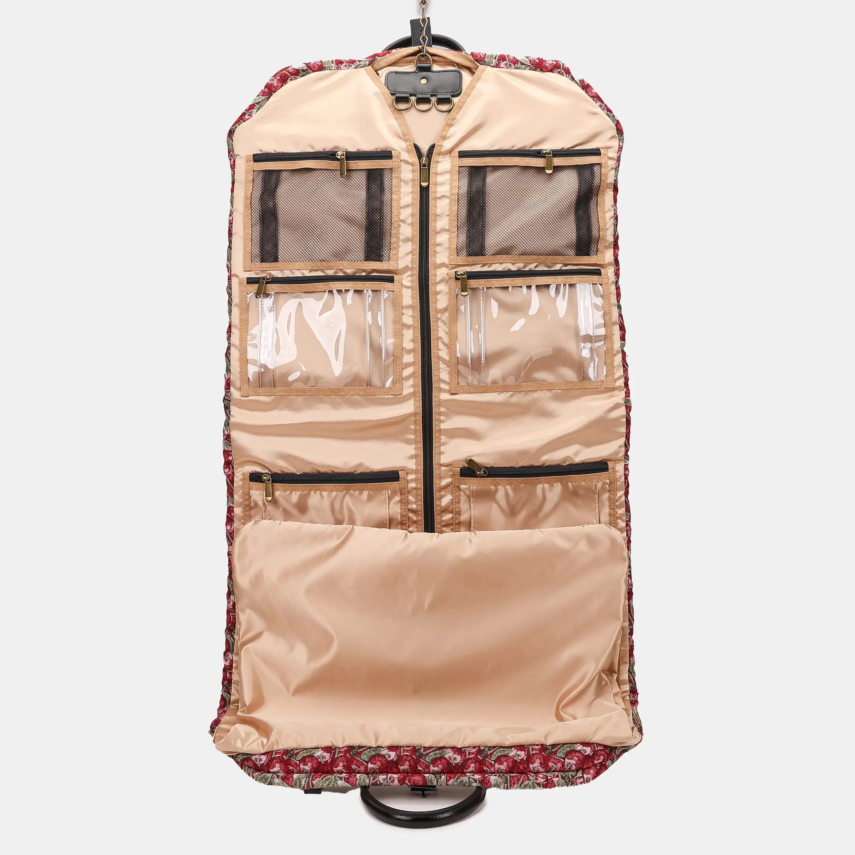 Cherry Cascade Carpet Garment Bag Carpetbag of America hang