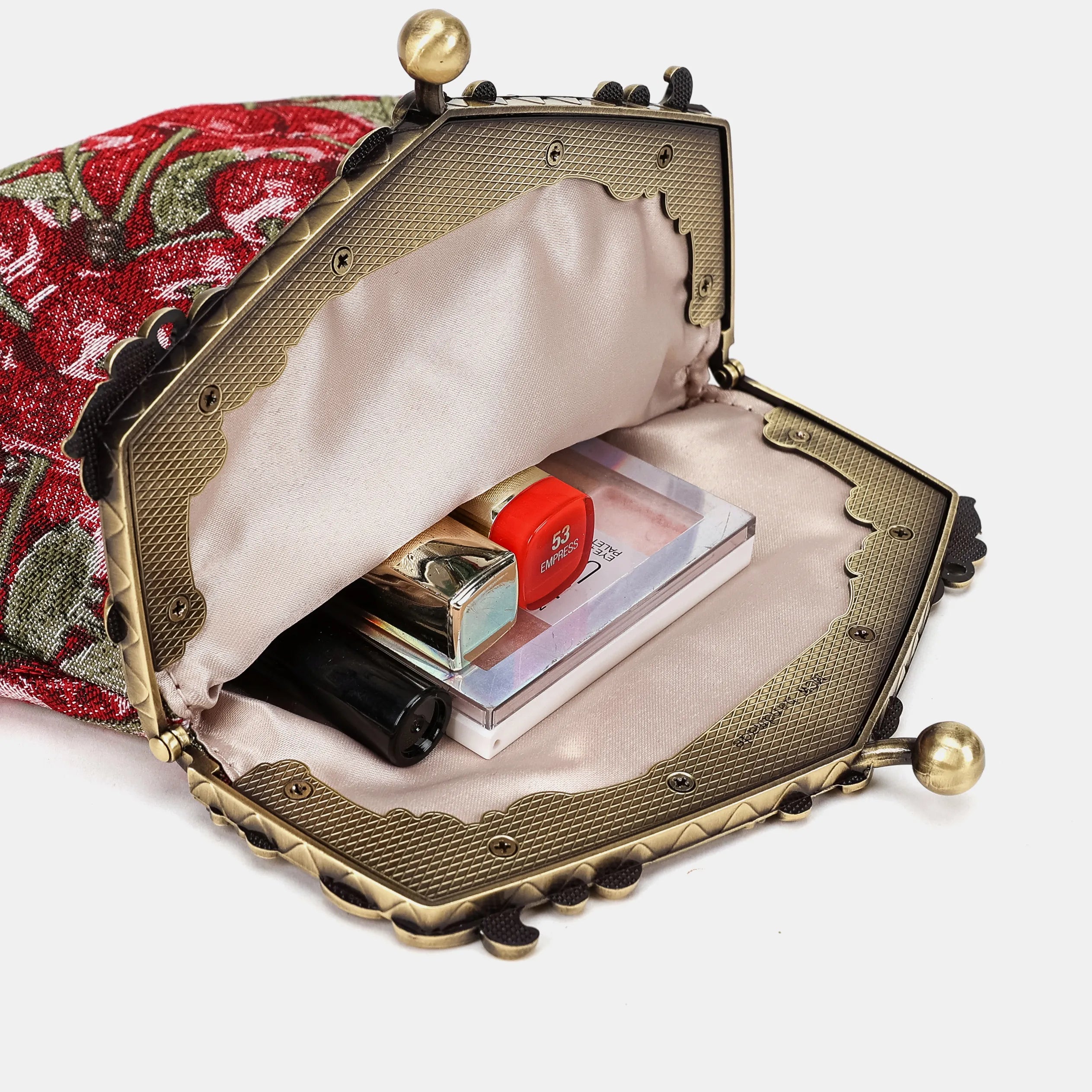 Cherry Cascade Chatelaine Purse Large Carpetbag of America in use