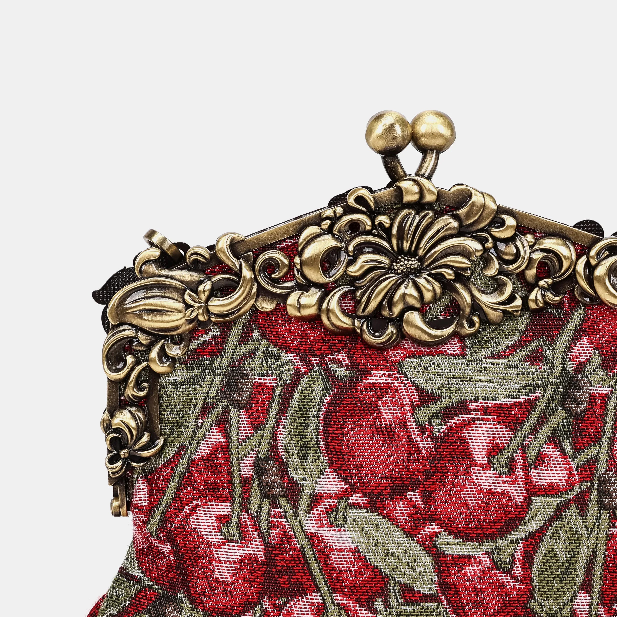 Cherry Cascade Chatelaine Purse Large Carpetbag of America details
