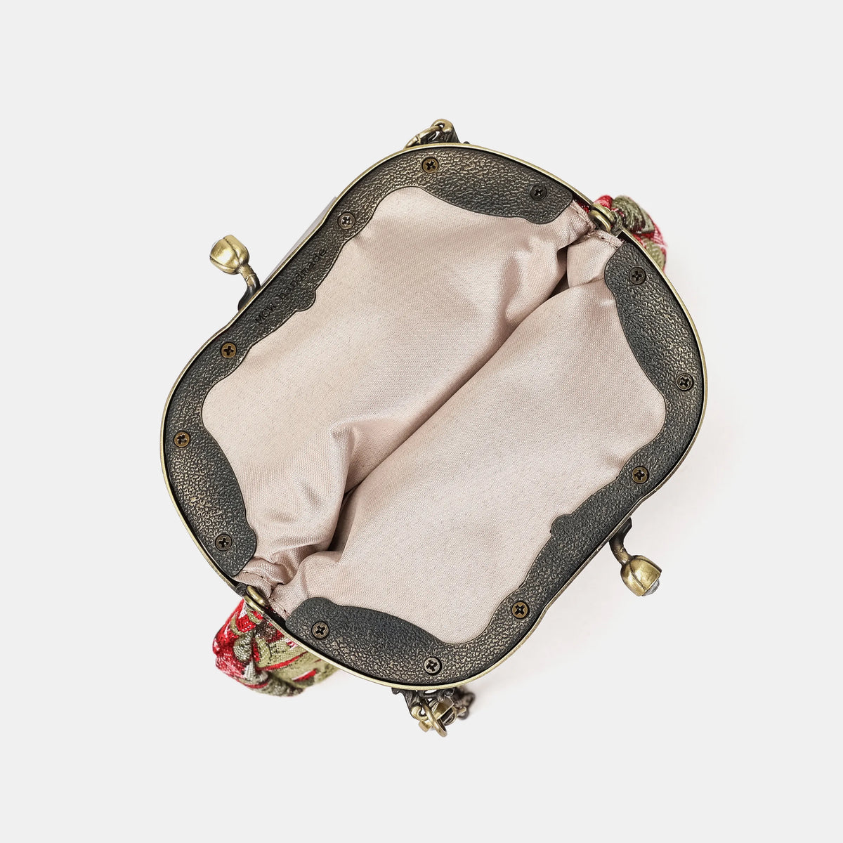Cherry Cascade Chatelaine Purse Medium Carpetbag of America open