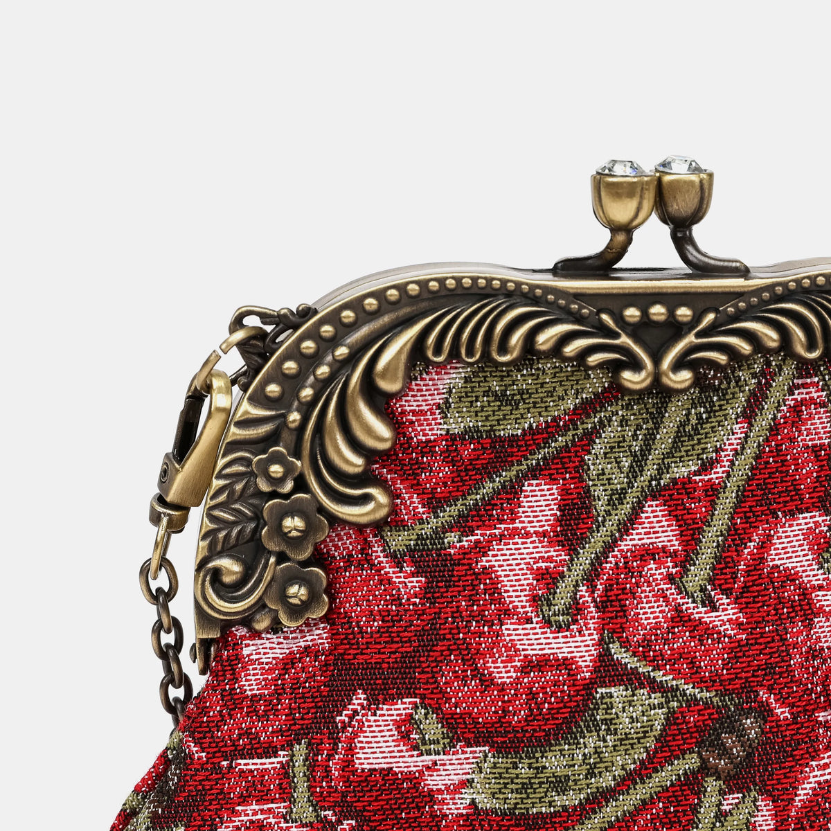 Cherry Cascade Chatelaine Purse Medium Carpetbag of America details