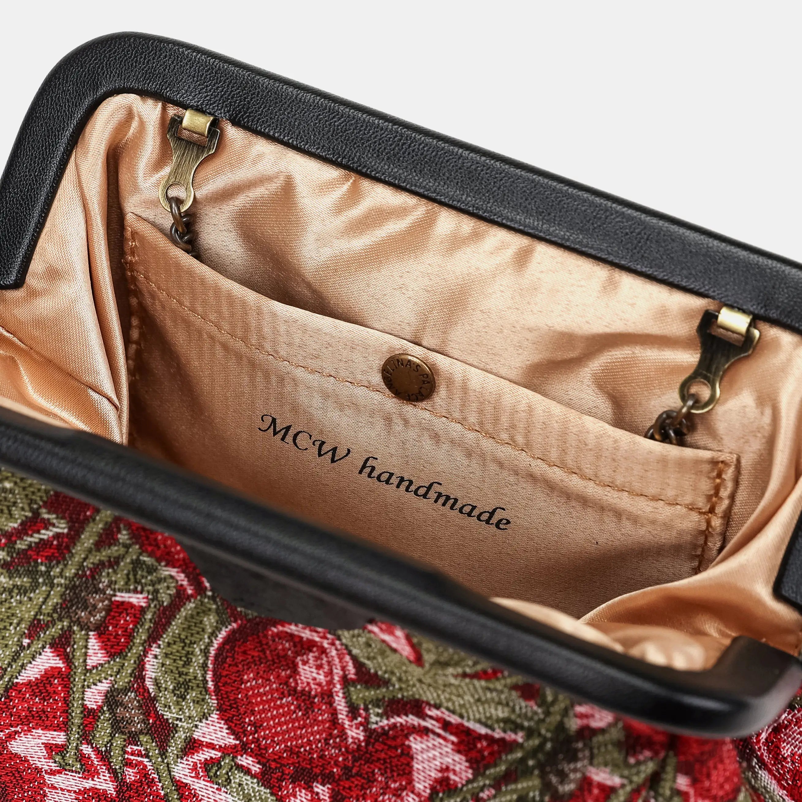 Cherry Cascade Evening Bag Clutch Carpetbag of America details