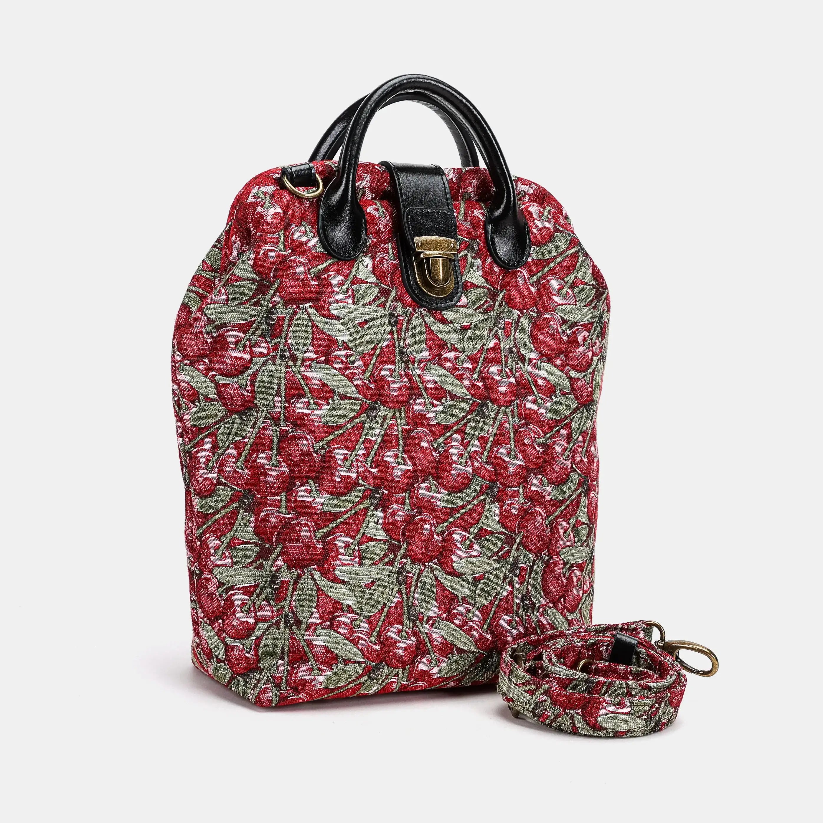 Cherry Cascade Carpet Everyday Backpack Carpetbag of America with shoulder strap