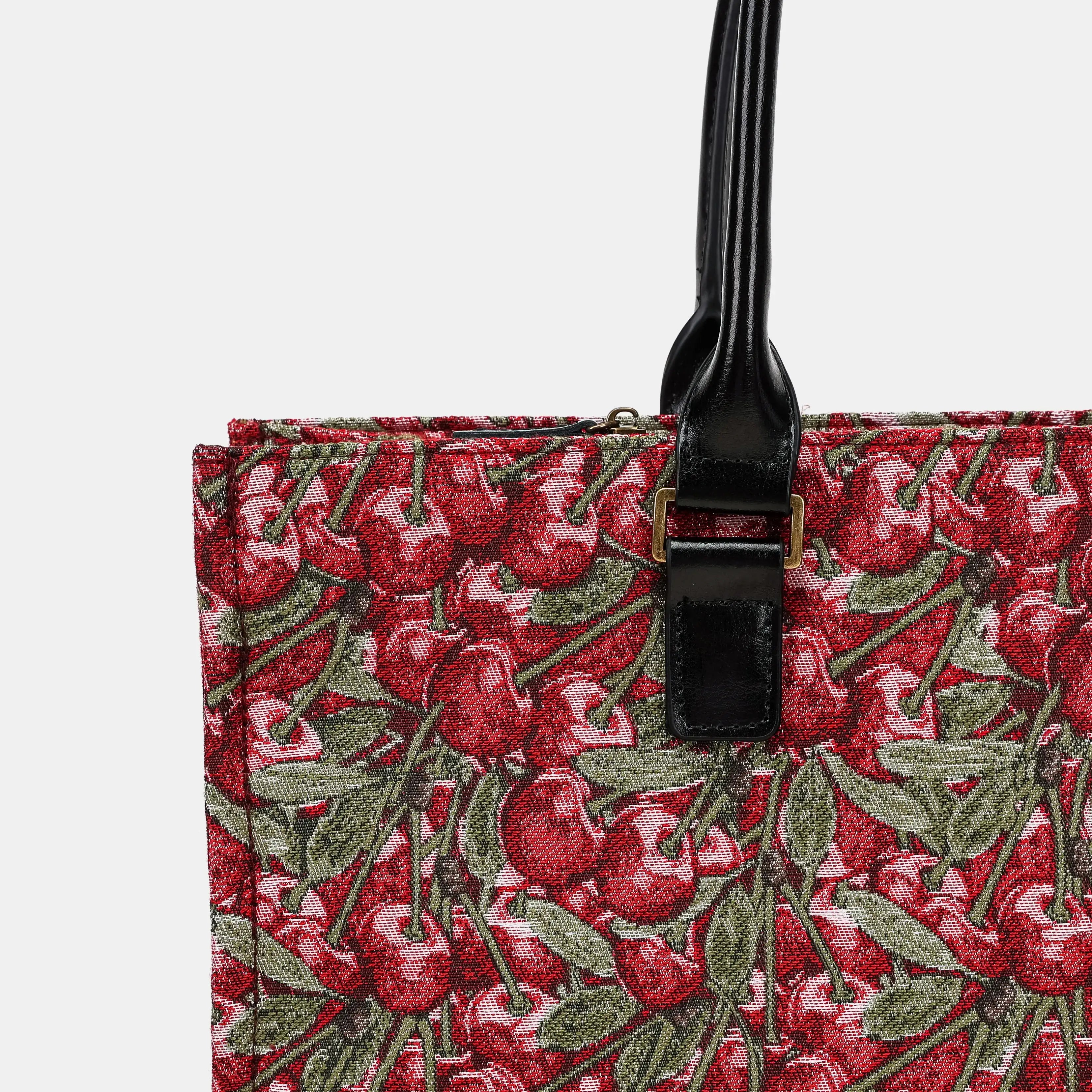 Cherry Cascade Laptop Work Tote Carpetbag of America details