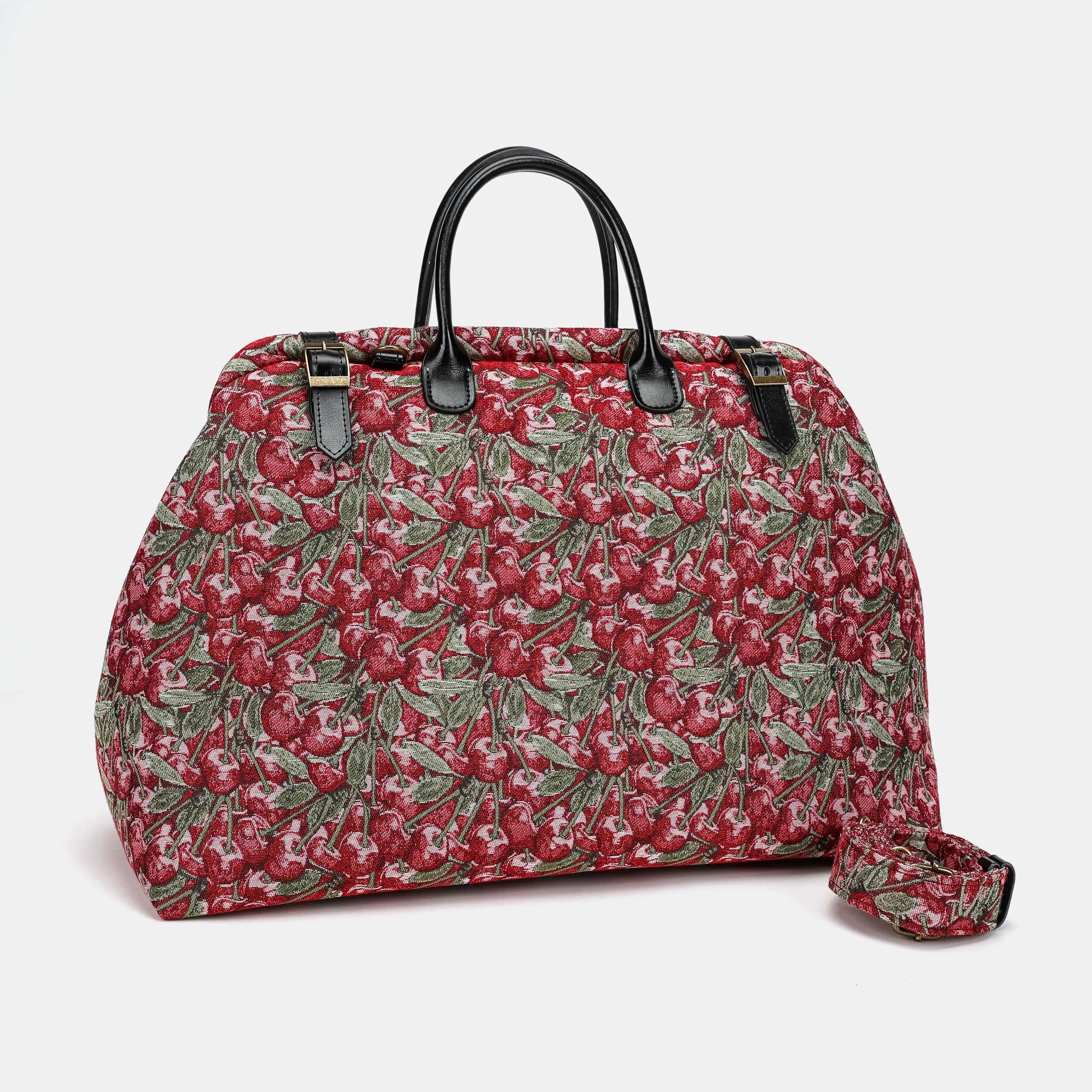 Cherry Cascade Large Carpetbag of America with strap