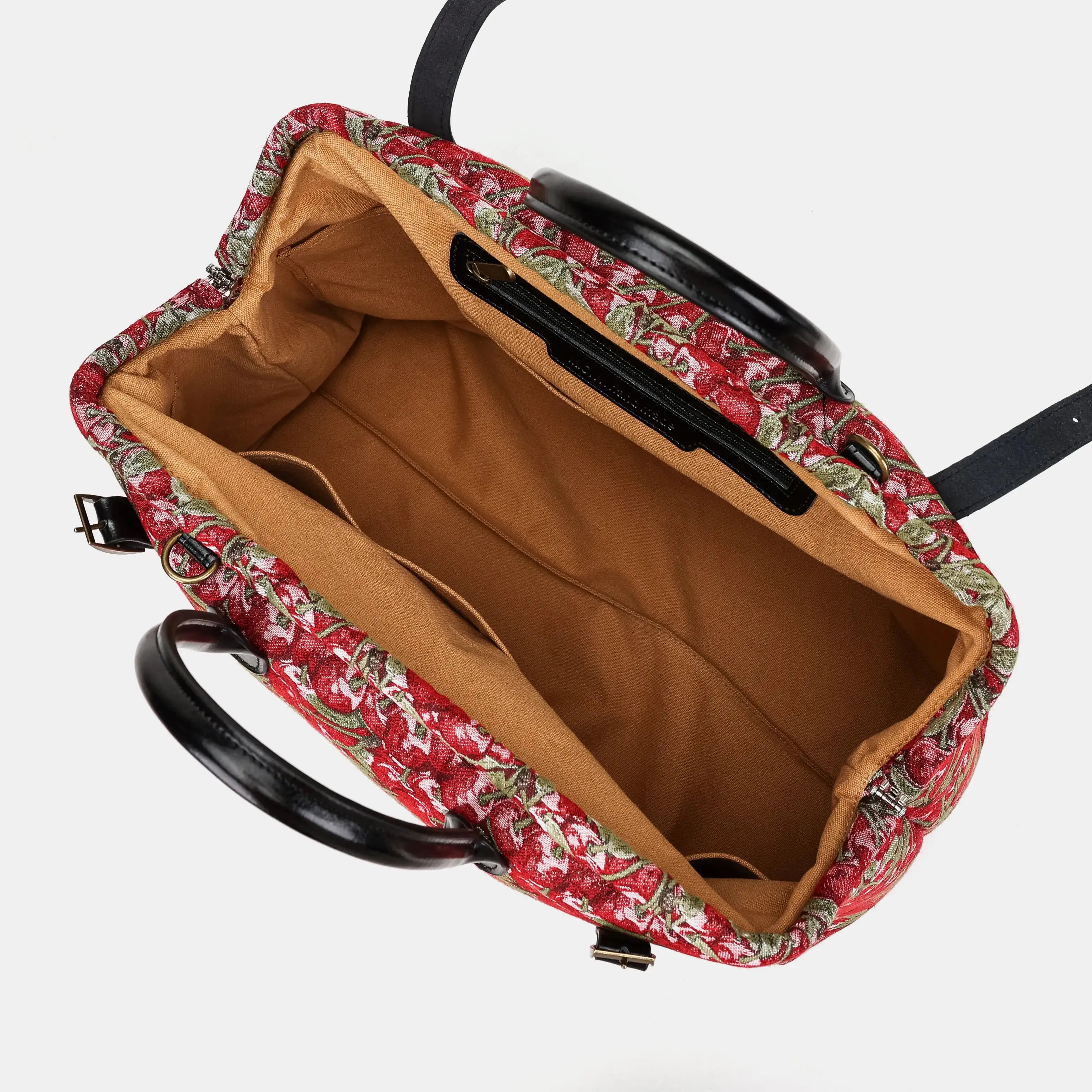 Cherry Cascade Large Carpetbag of America inside