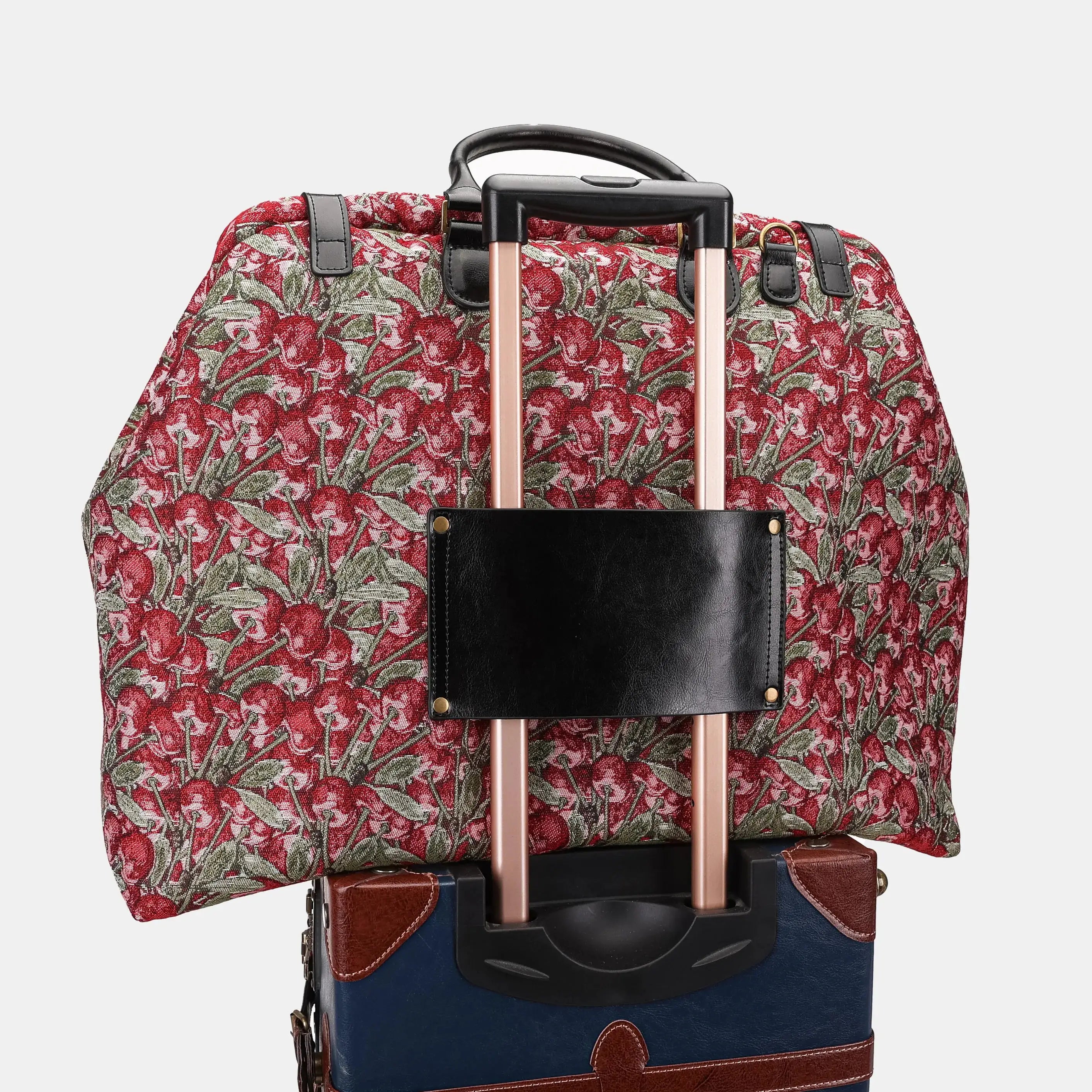 Cherry Cascade Men's Travel Carpetbag of America with luggage sleeve-5