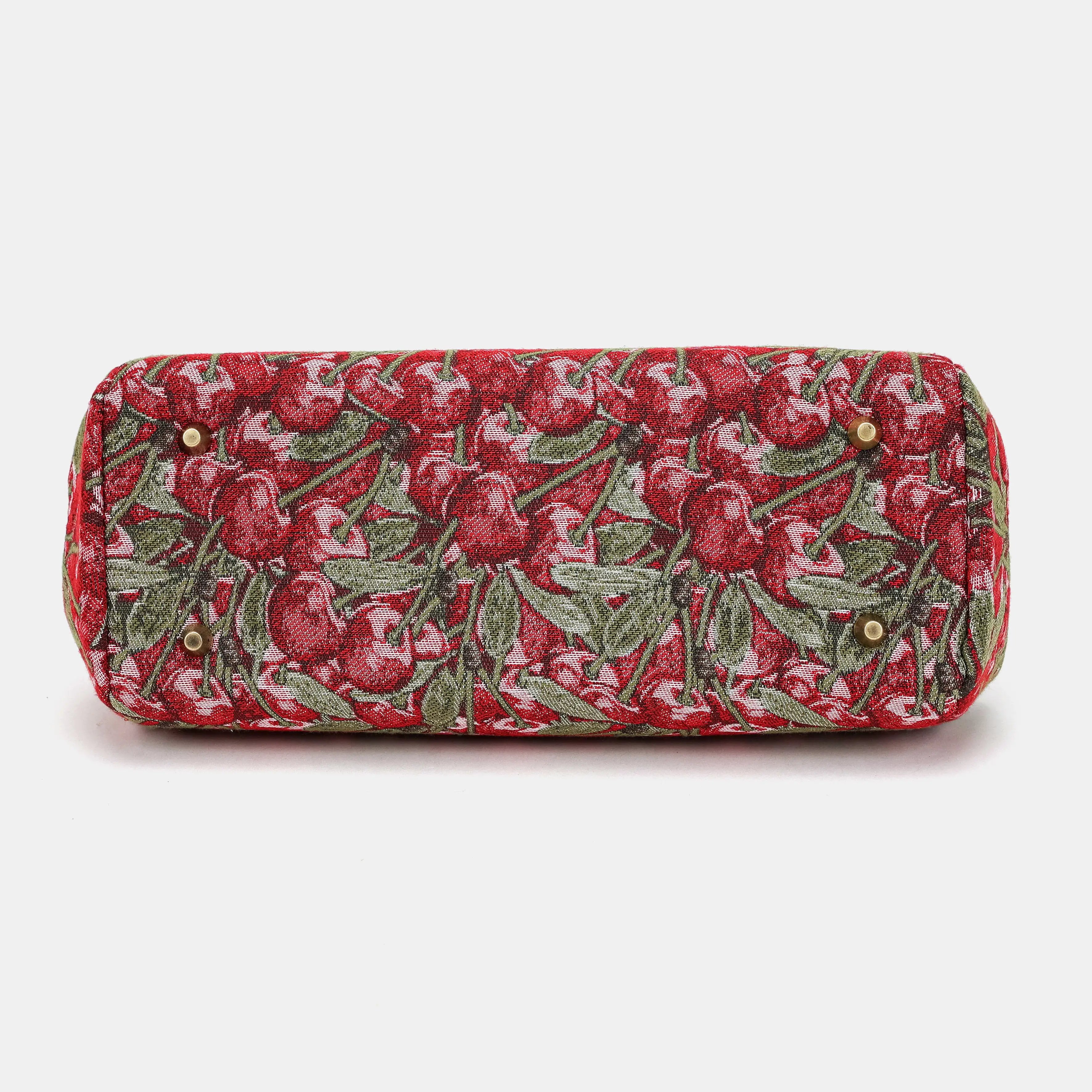 Cherry Cacade Top Handle Purse Carpetbag of America bottom