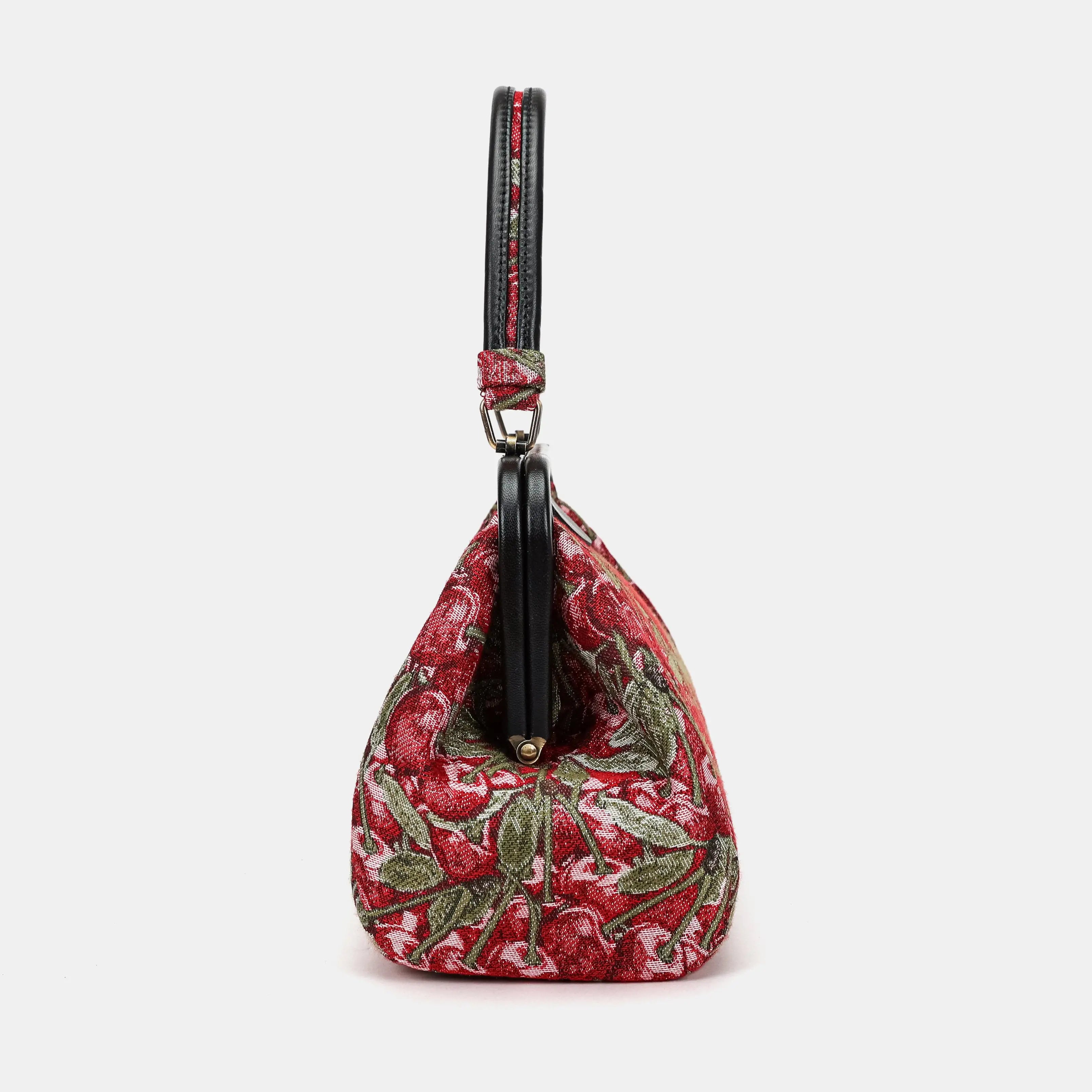 Cherry Cacade Top Handle Purse Carpetbag of America side