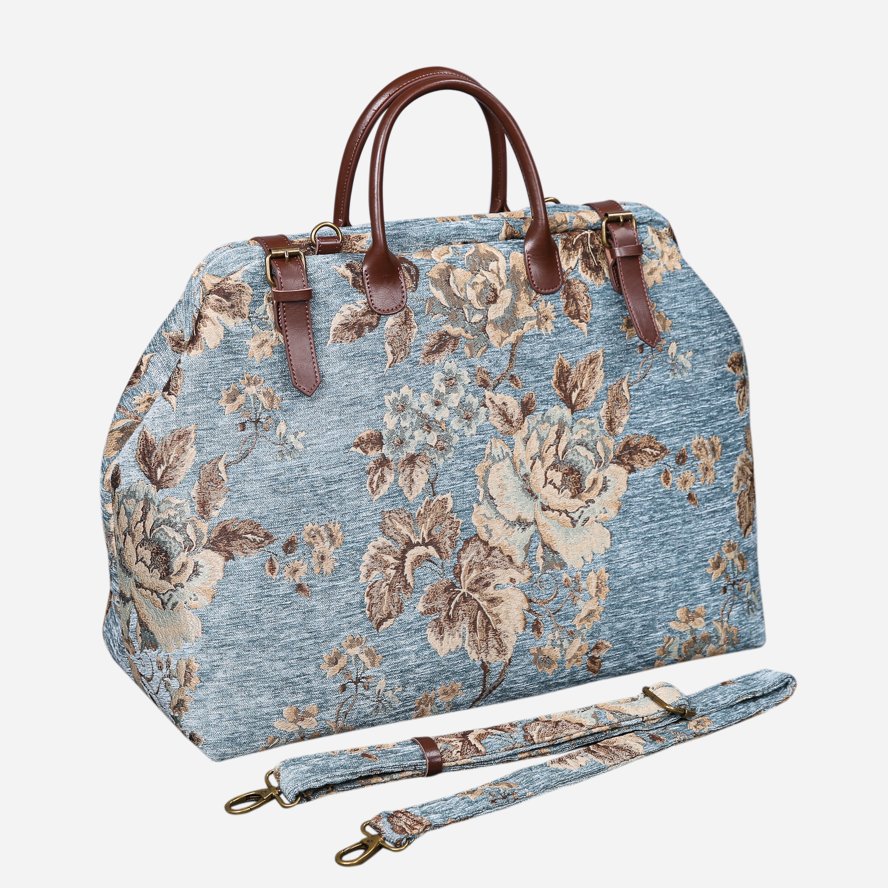 Chintz Dockside Blue Large Carpetbag  of America   front side