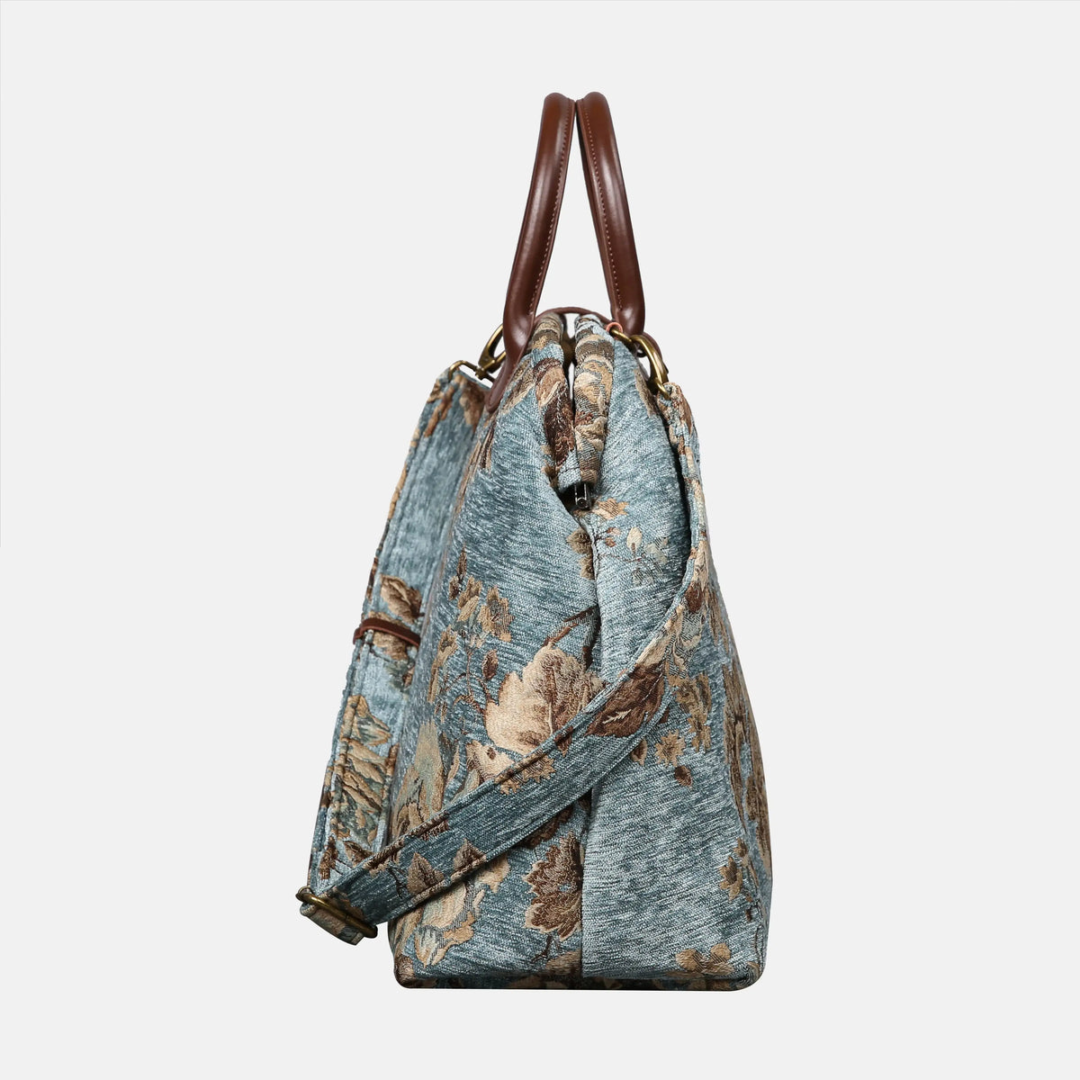 Chintz Dockside Blue Mary Poppins Weekender carpet bag MCW Handmade side