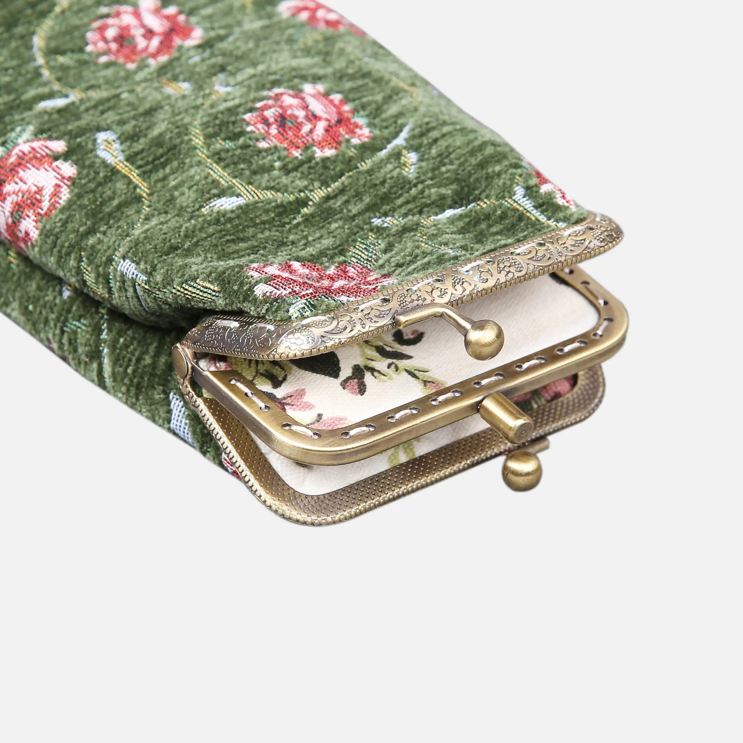 Rose Series Arugula Green Carpet Eyeglasses Case Climbing Rose of America opening-6