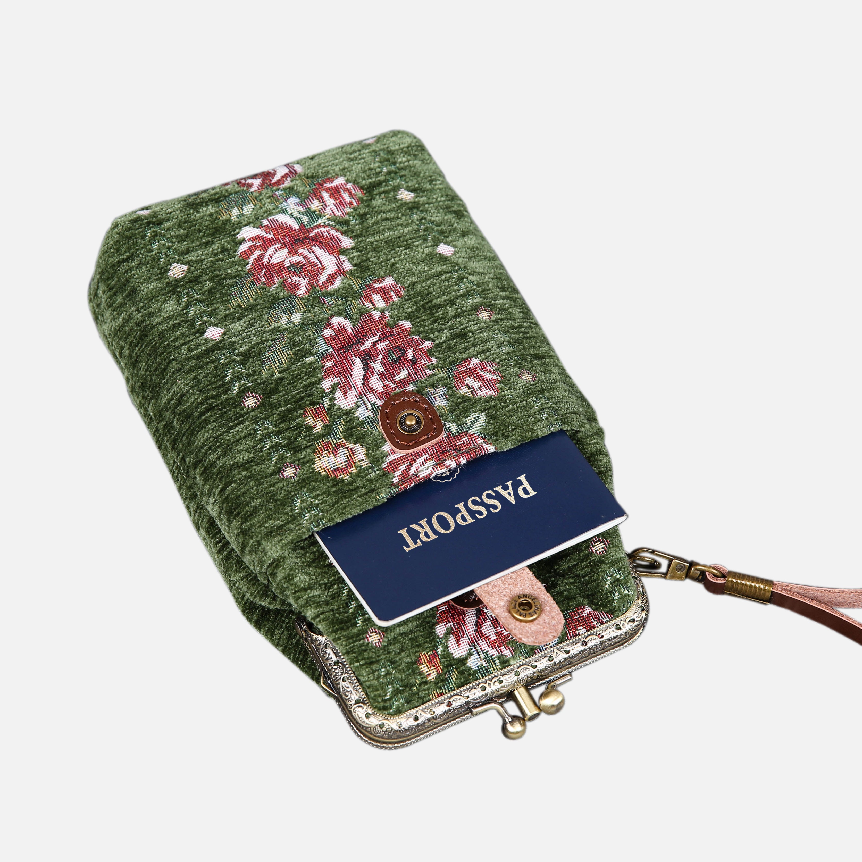 Rose Series Arugula Green Carpet Phone Case Carpetbag of America Rose Trail in use