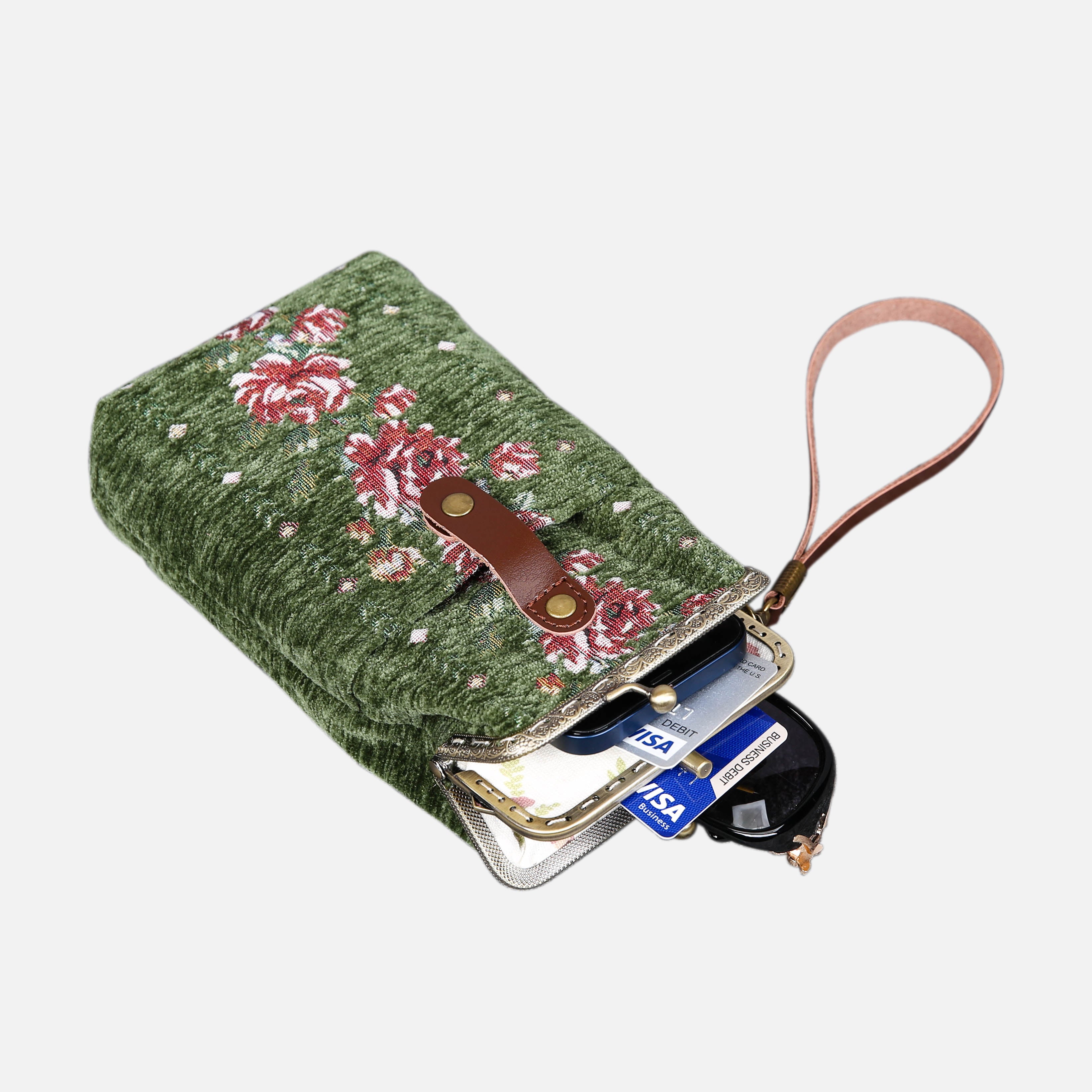 Rose Series Arugula Green Carpet Phone Case Carpetbag of America Rose Trail in use