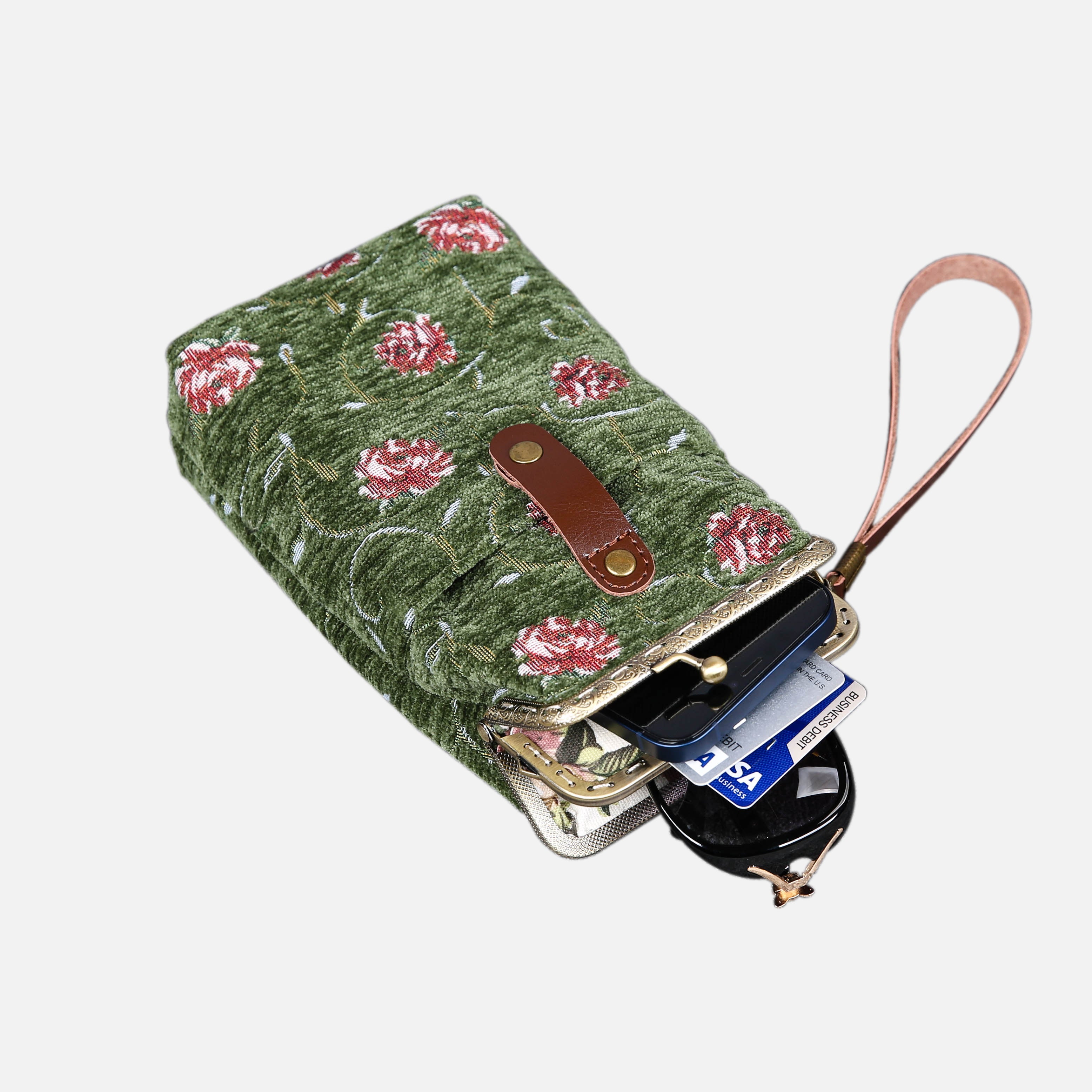 Rose Series Arugula Green Carpet Phone Case Carpetbag of America Climbing Rose lay flat