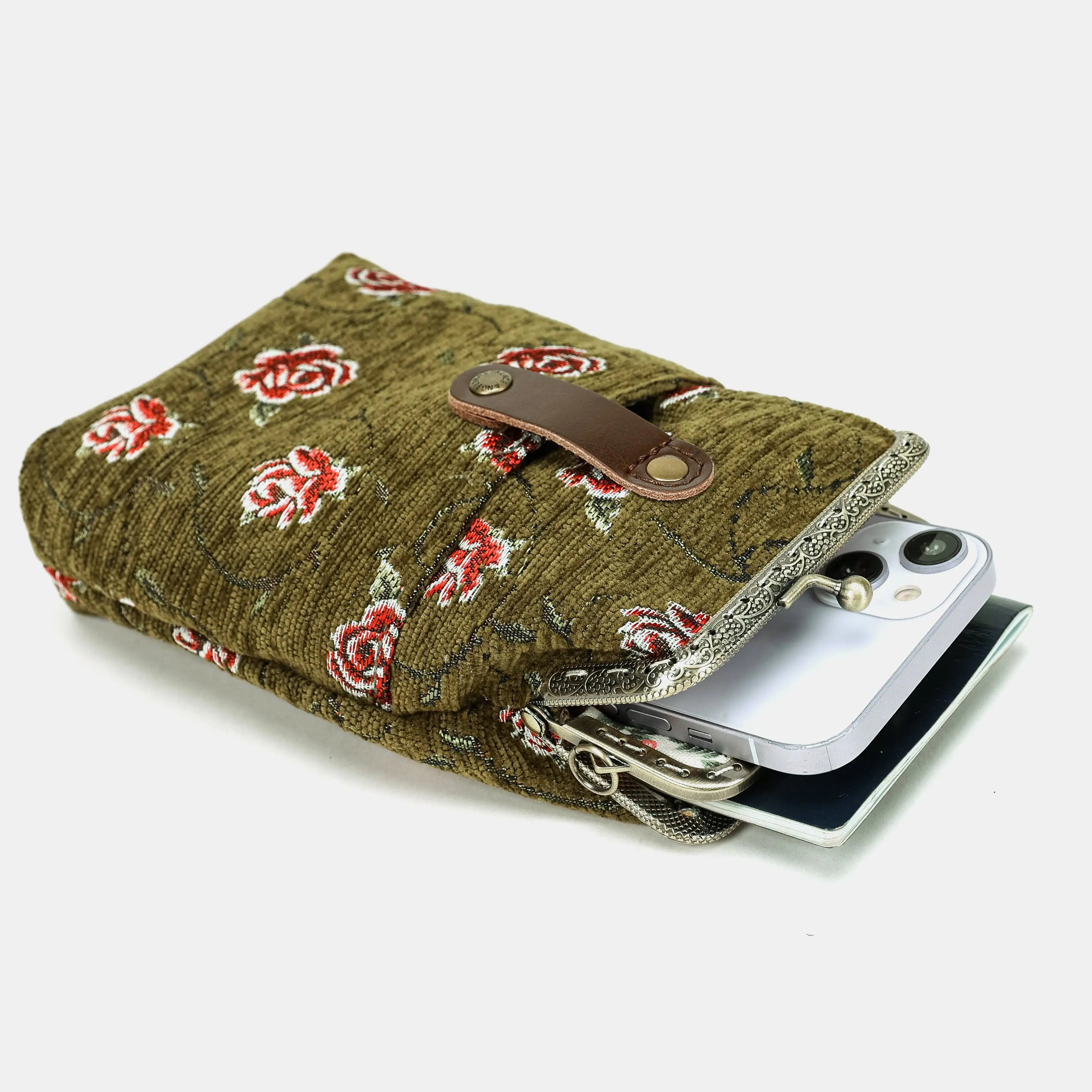 Climbing Rose Avocado Carpet Phone Case of America in use