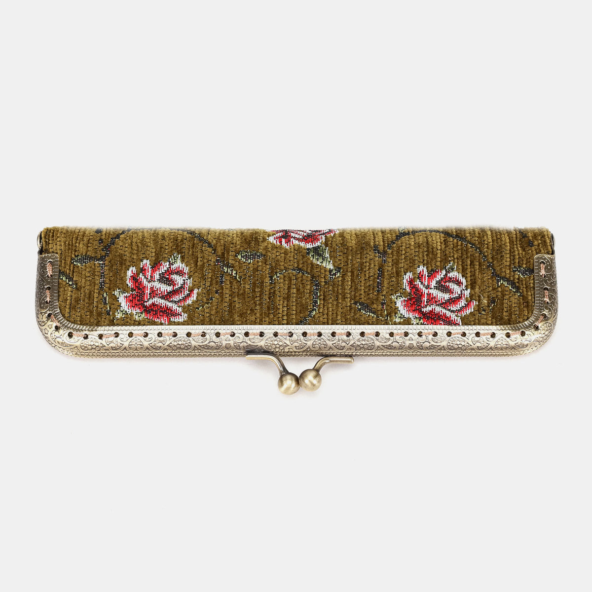 Climbing Rose Duo Pen Case Carpetbag of America  front