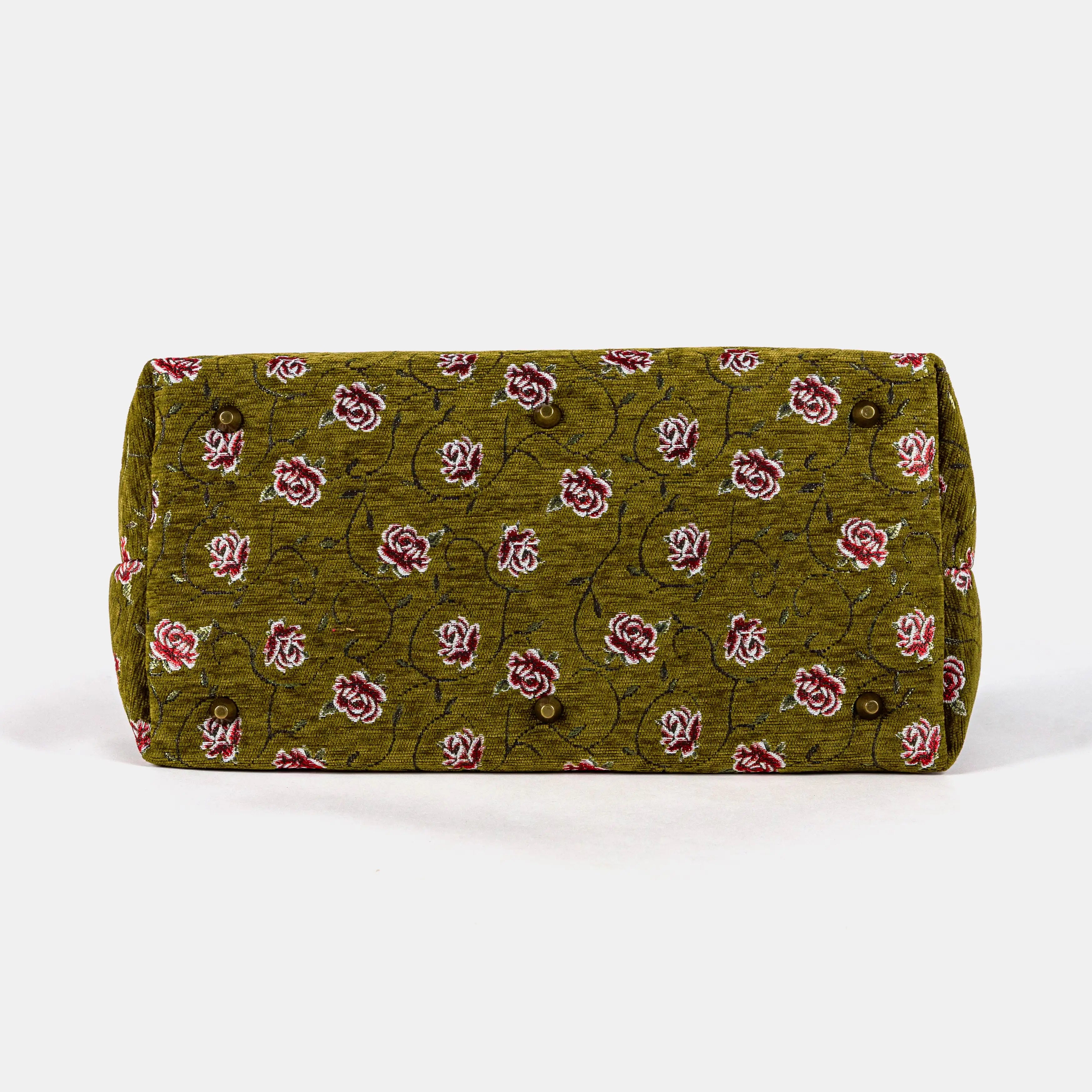 Climbing Rose Avocado Mary Poppins Weekender Carpetbag of America bottom