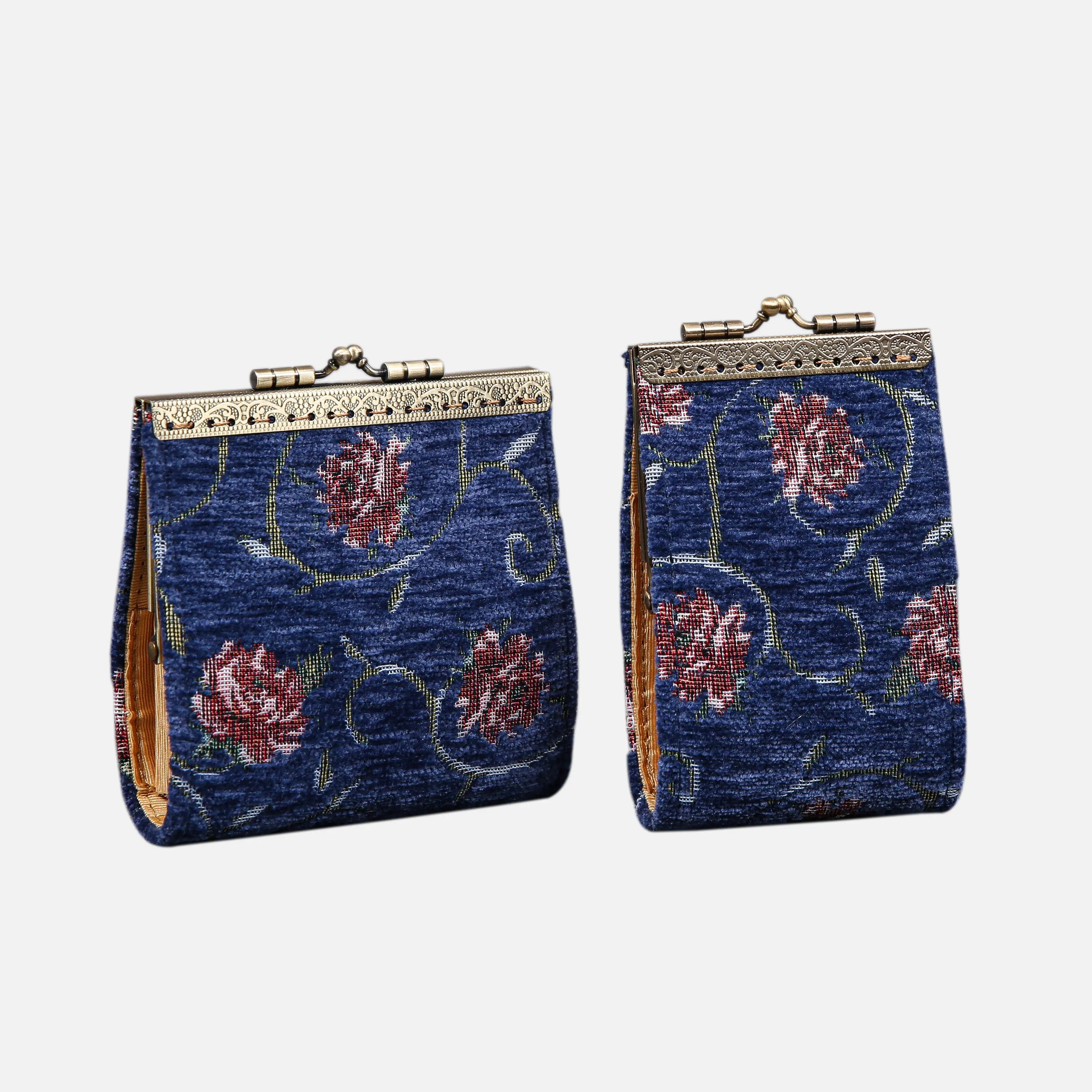 Climbing Rose Blue Card Wallet  of America main