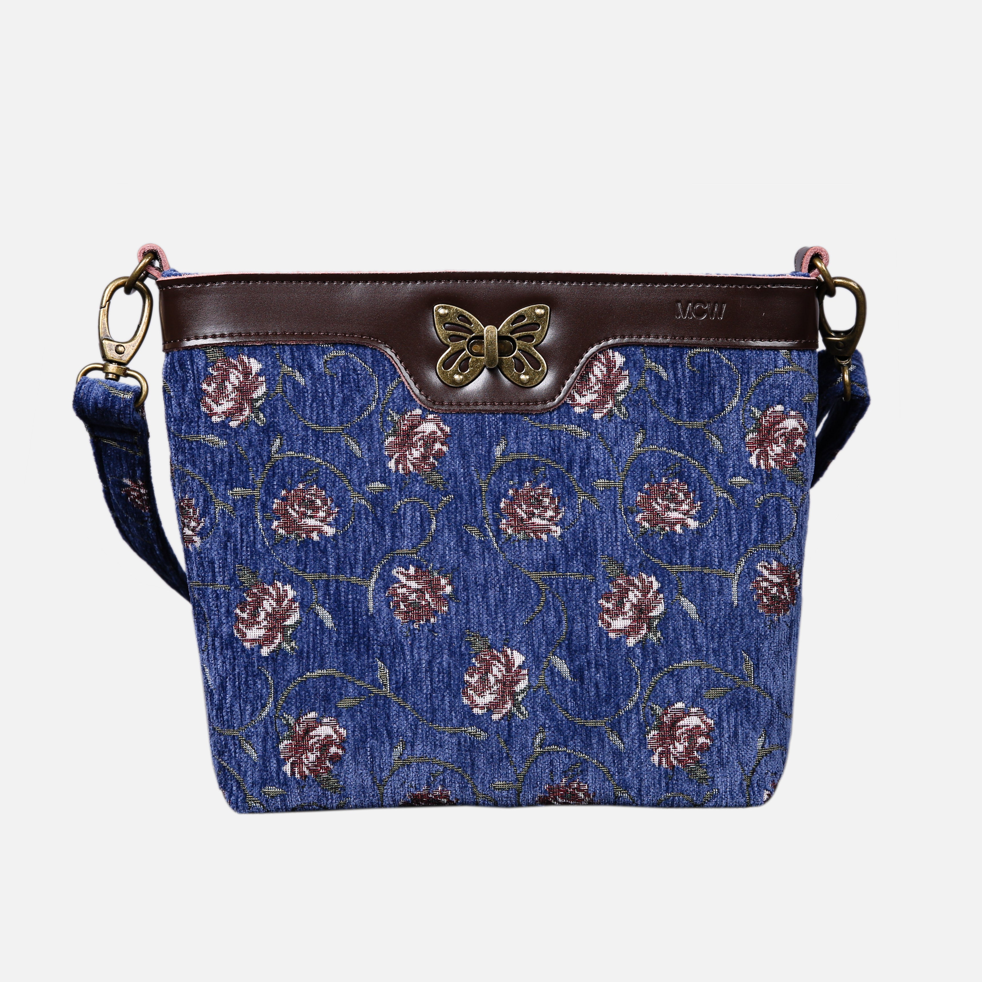 Climbing Rose Carpet Crossbody Bag carpet bag MCW Handmade Blue main