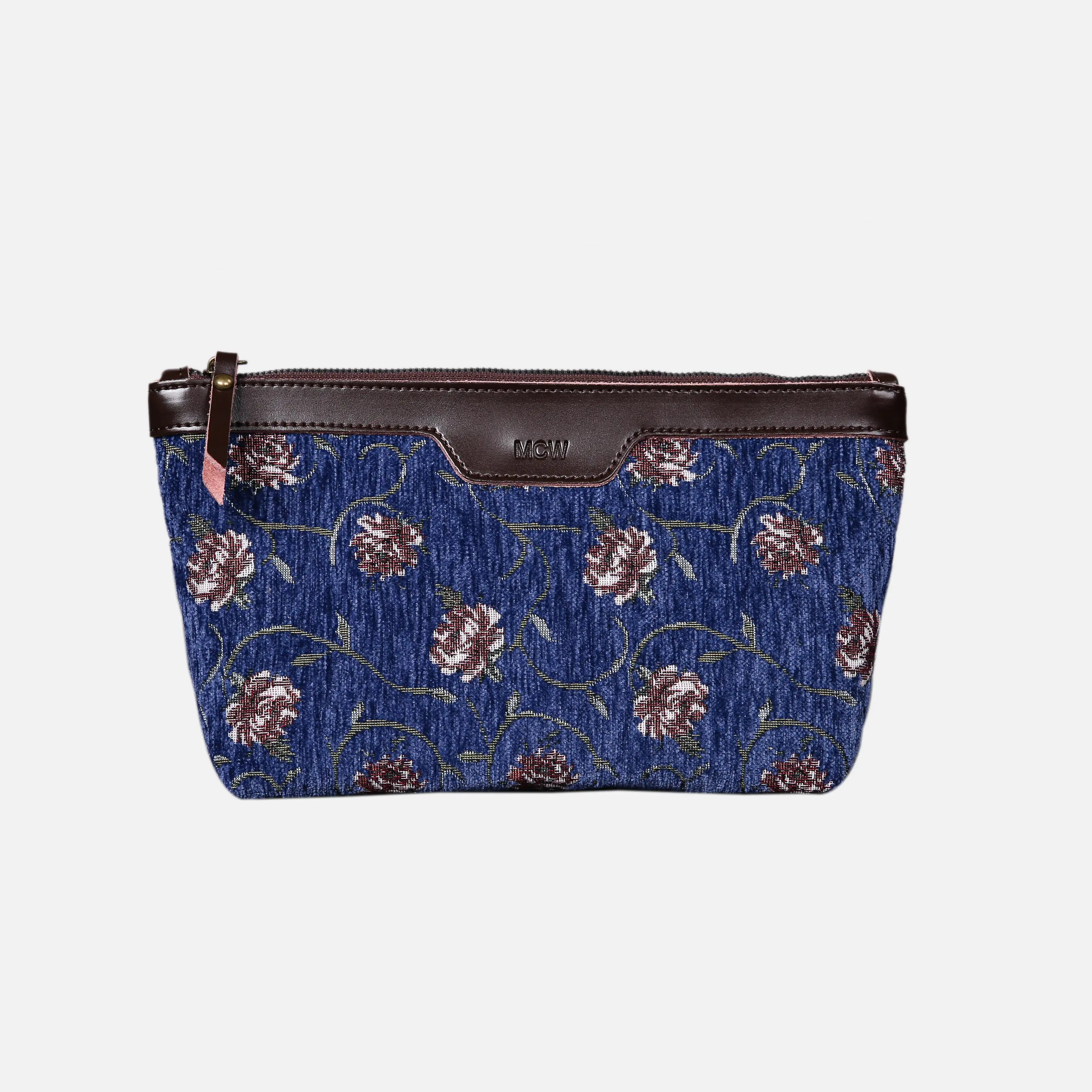 Climbing Rose Carpet Makeup Bag carpet bag MCW Handmade Blue