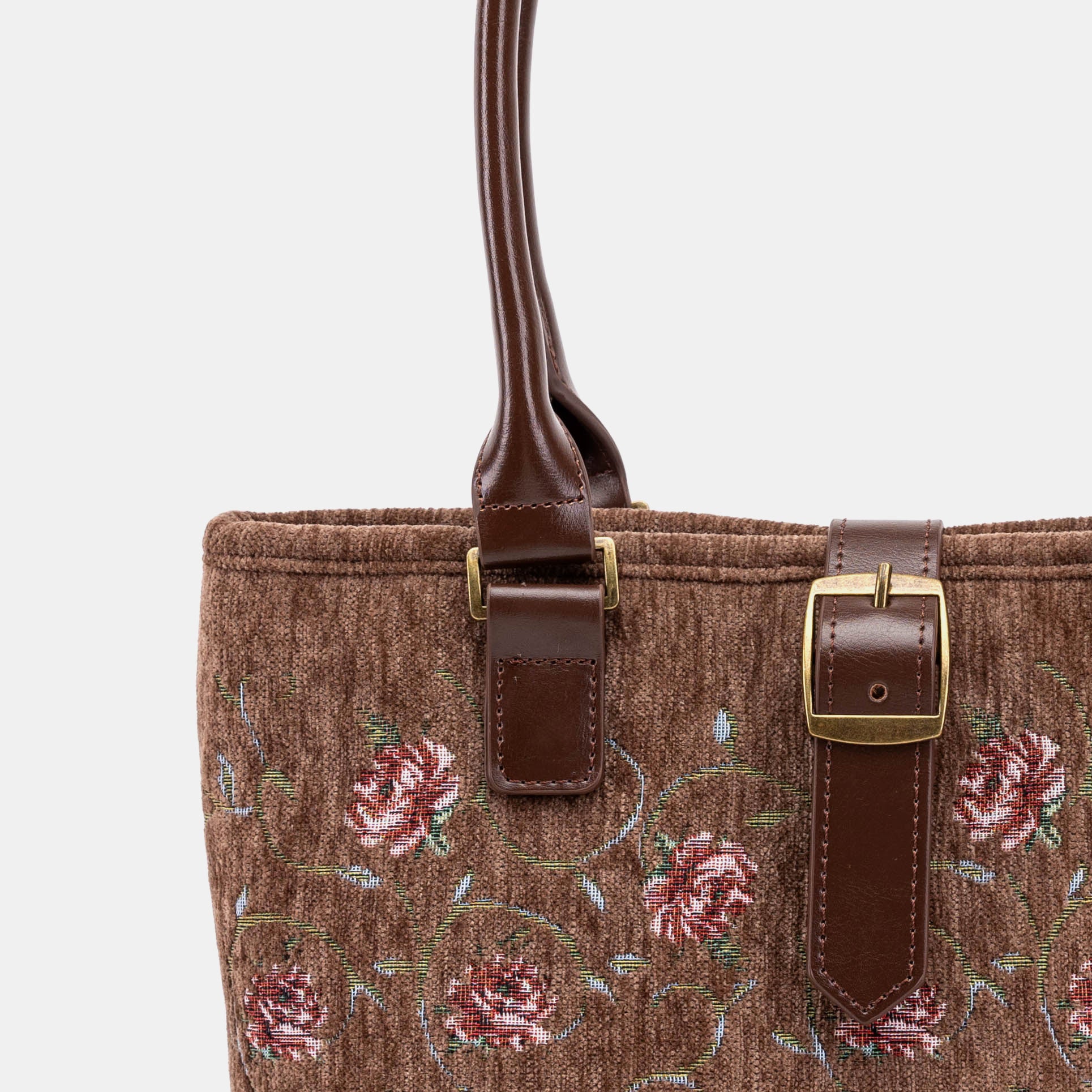 Climbing Rose Coffee Everyday Tote Bag of America buckle