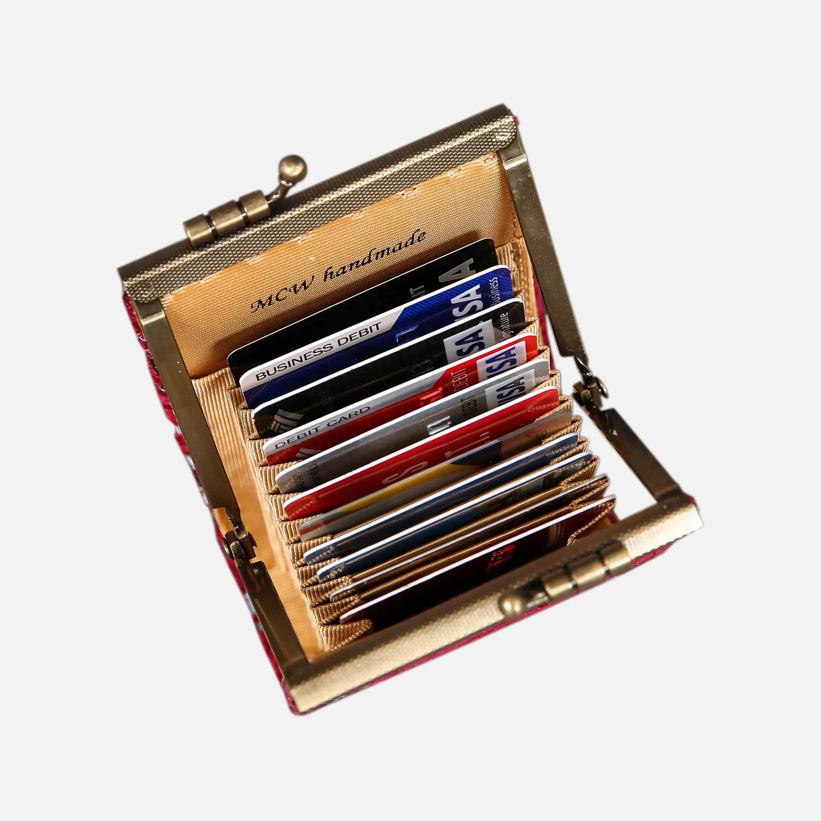 Climbing Rose Red Card Wallet  of America 11 slots in use