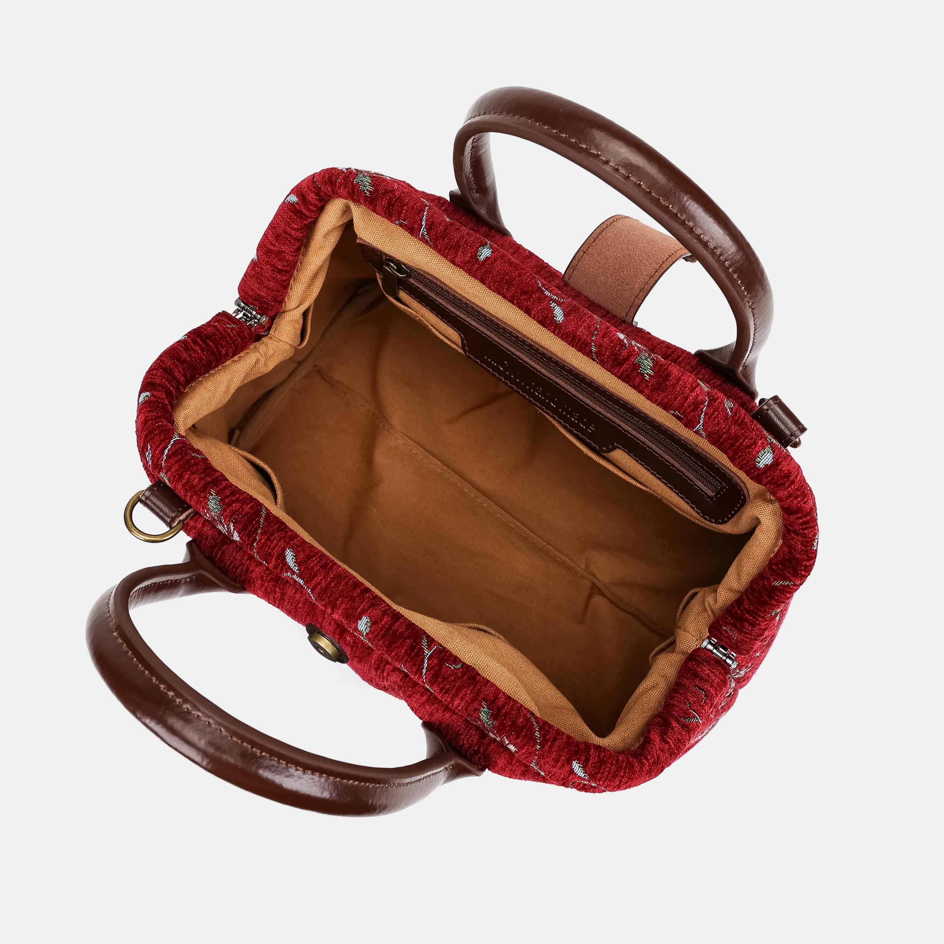 Climbing Rose Red | Carpet Handbag Purse of America open