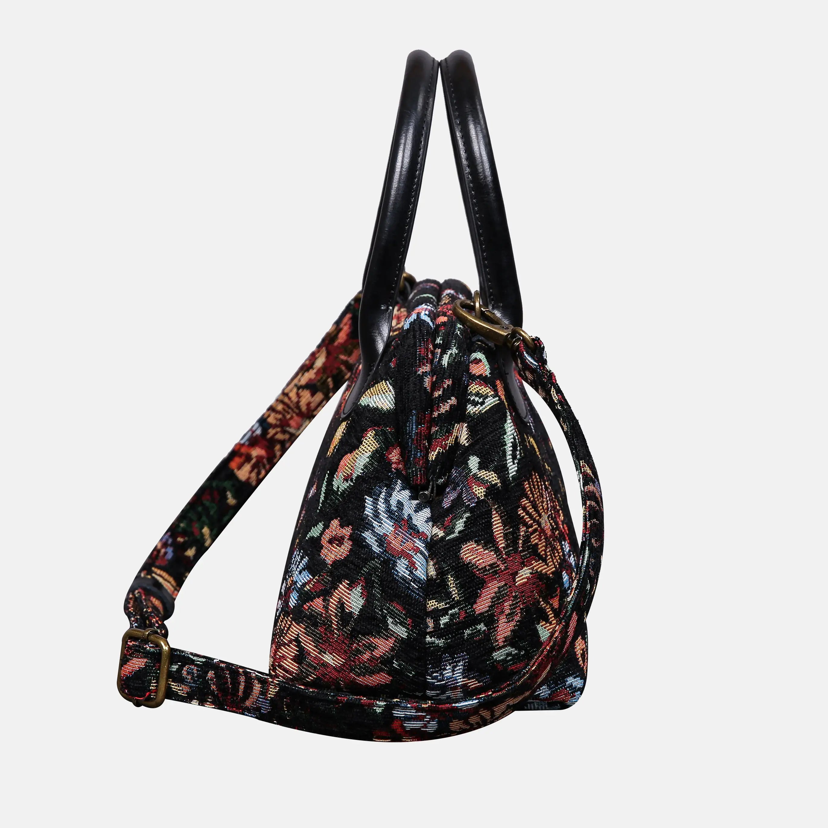 Colorful Cosmos Carpet Satchel carpet bag MCW Handmade of America side