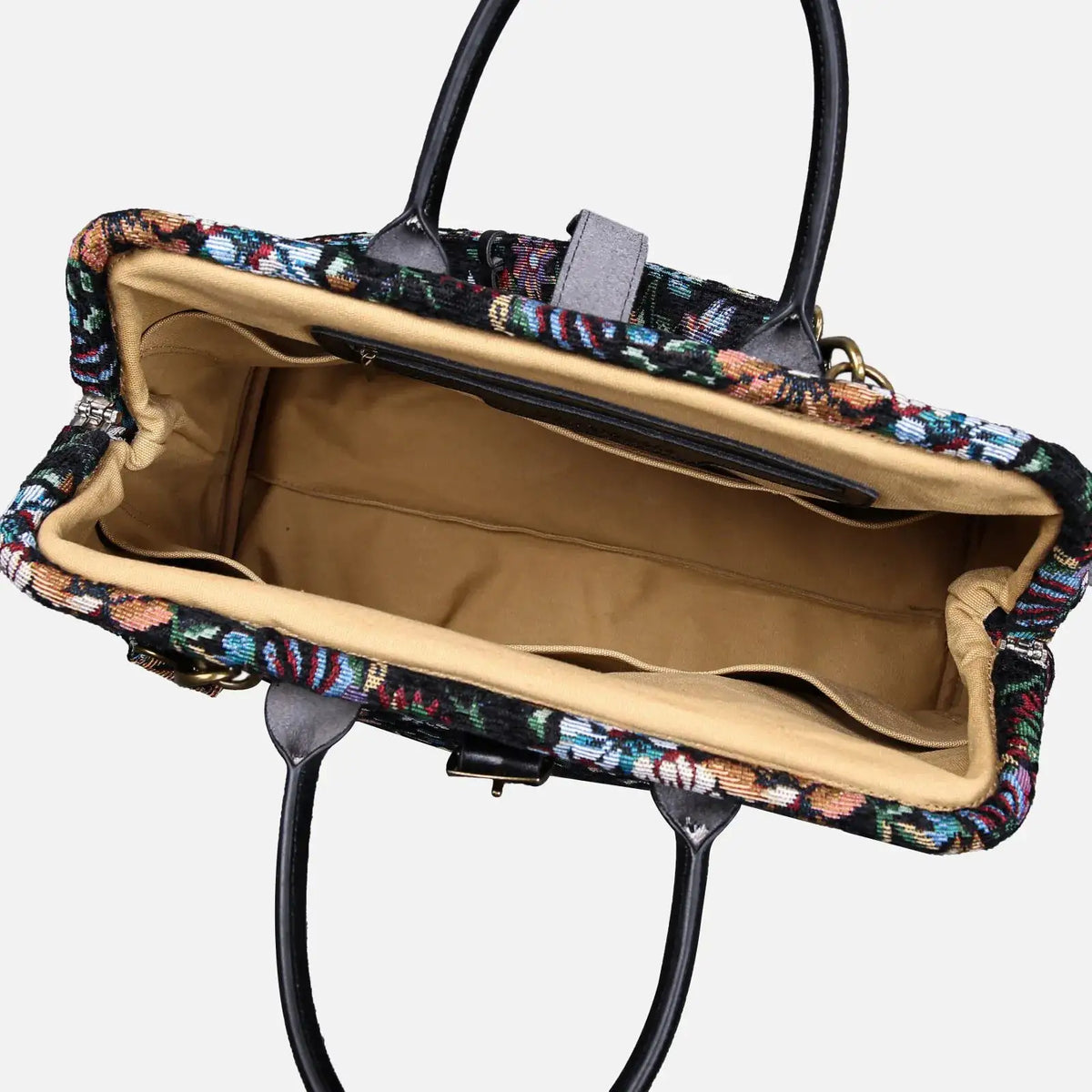 Colorful Cosmos Mary Poppins Weekender Carpetbag of America open