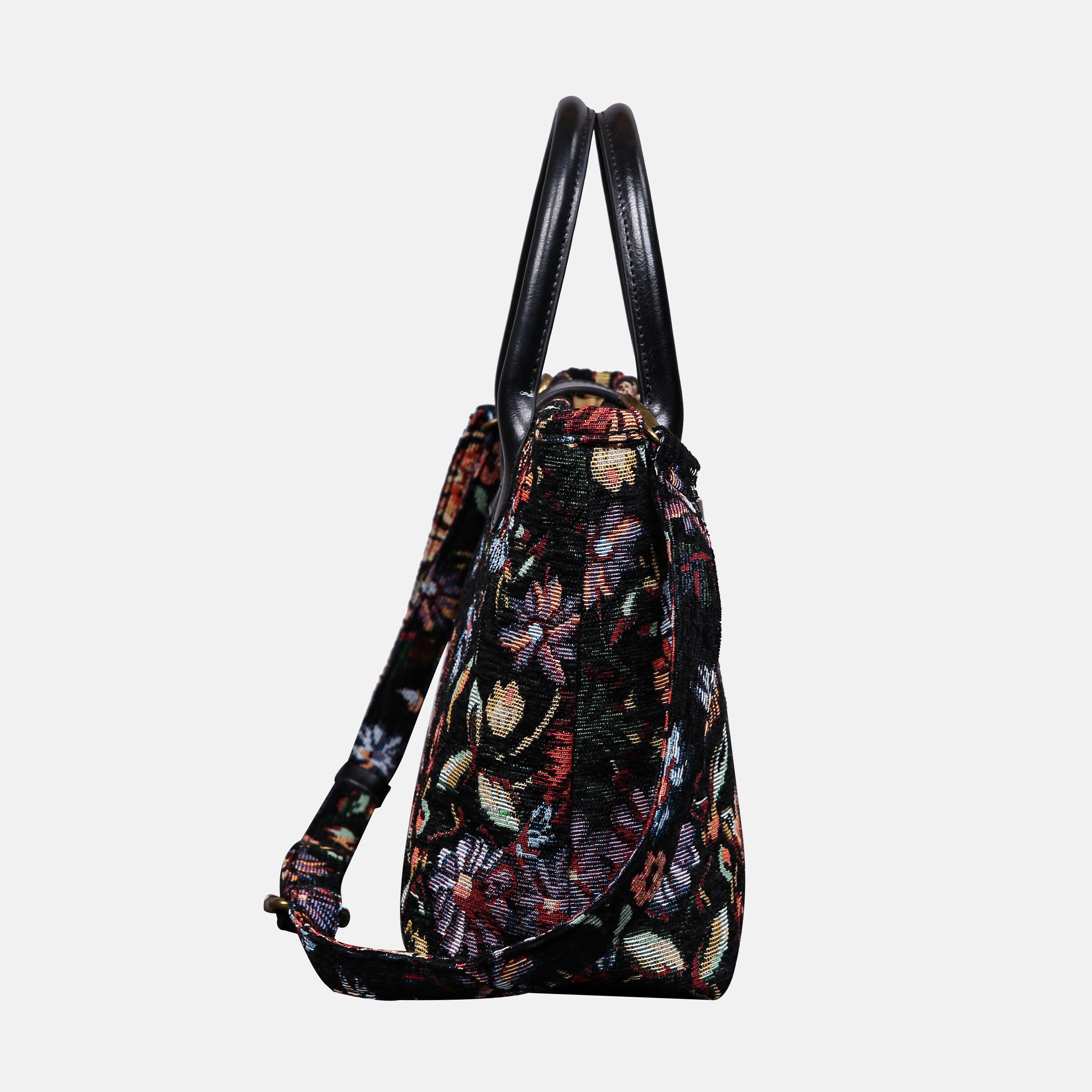 Colorful Cosmos Tuck Lock Carpet Satchel carpet bag MCW Handmade of America side