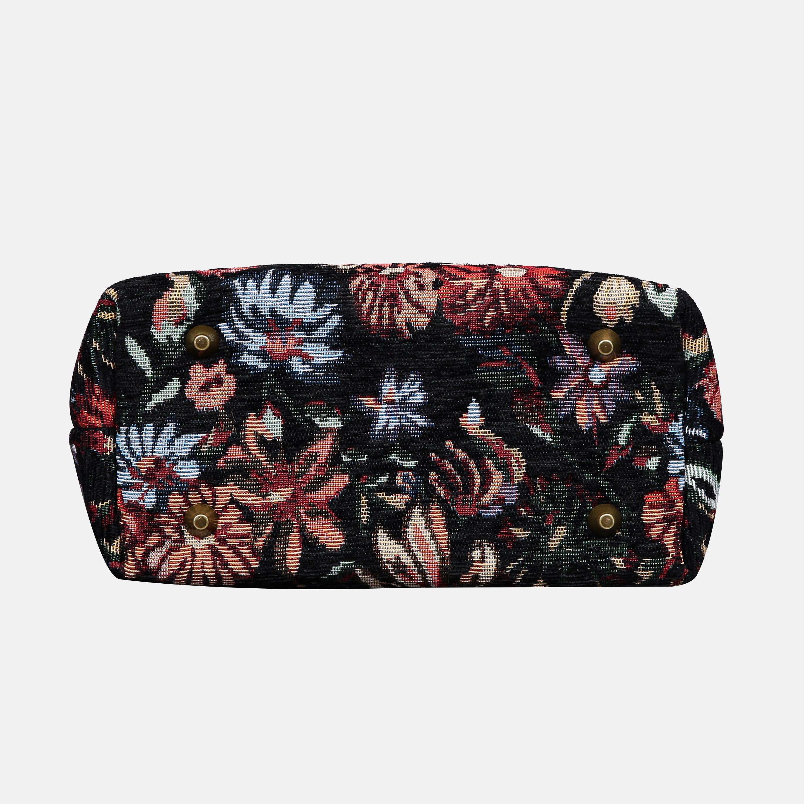 Colorful Cosmos Tuck Lock Carpet Satchel carpet bag MCW Handmade of America bottom