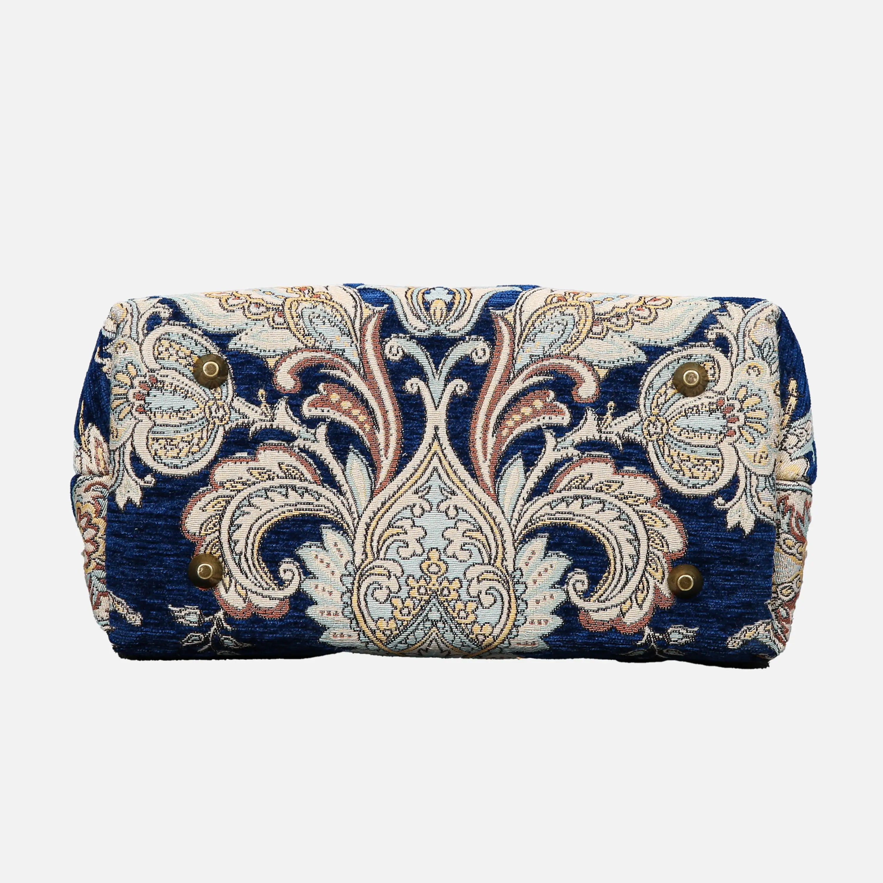Damask Blue Carpet Satchel carpet bag MCW Handmade bottom