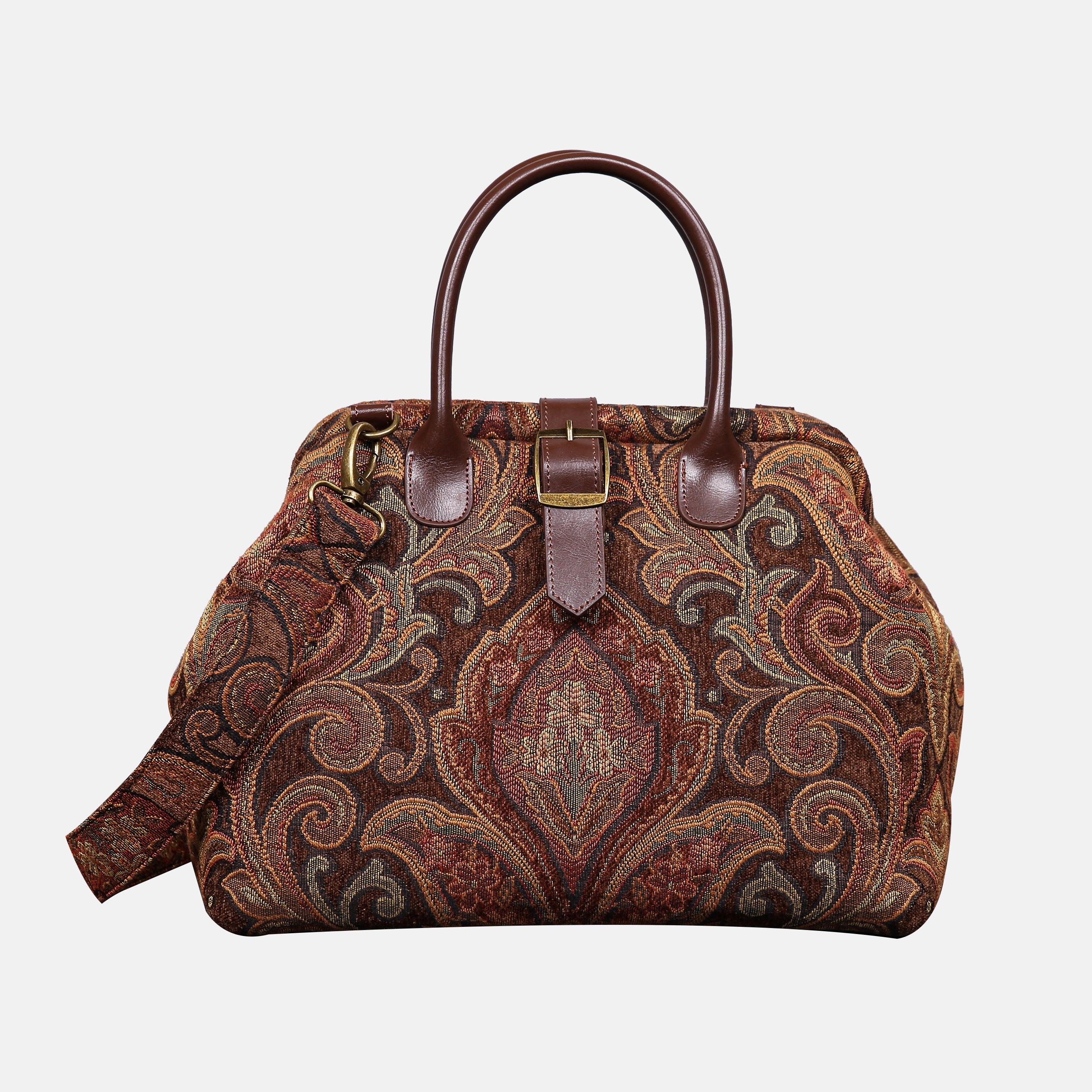 Damask D. Brown Carpet Handbag Purse carpet bag MCW Handmade of America main