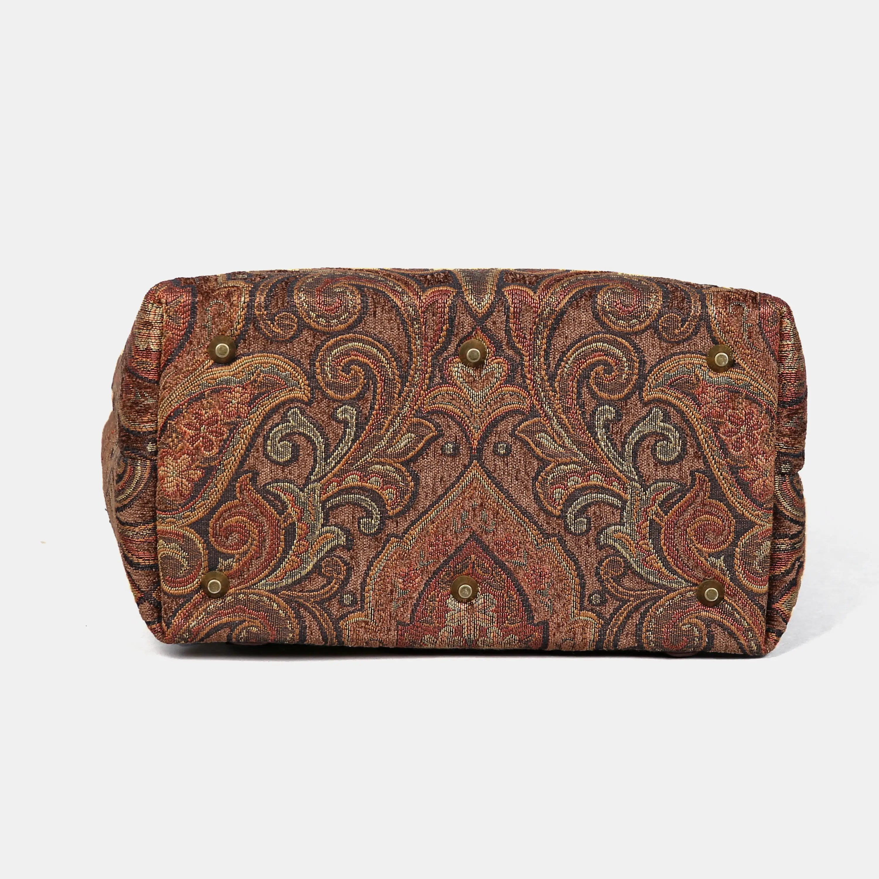 Damask D. Brown Carpet Laptop Backpack Carpetbag of America bottom