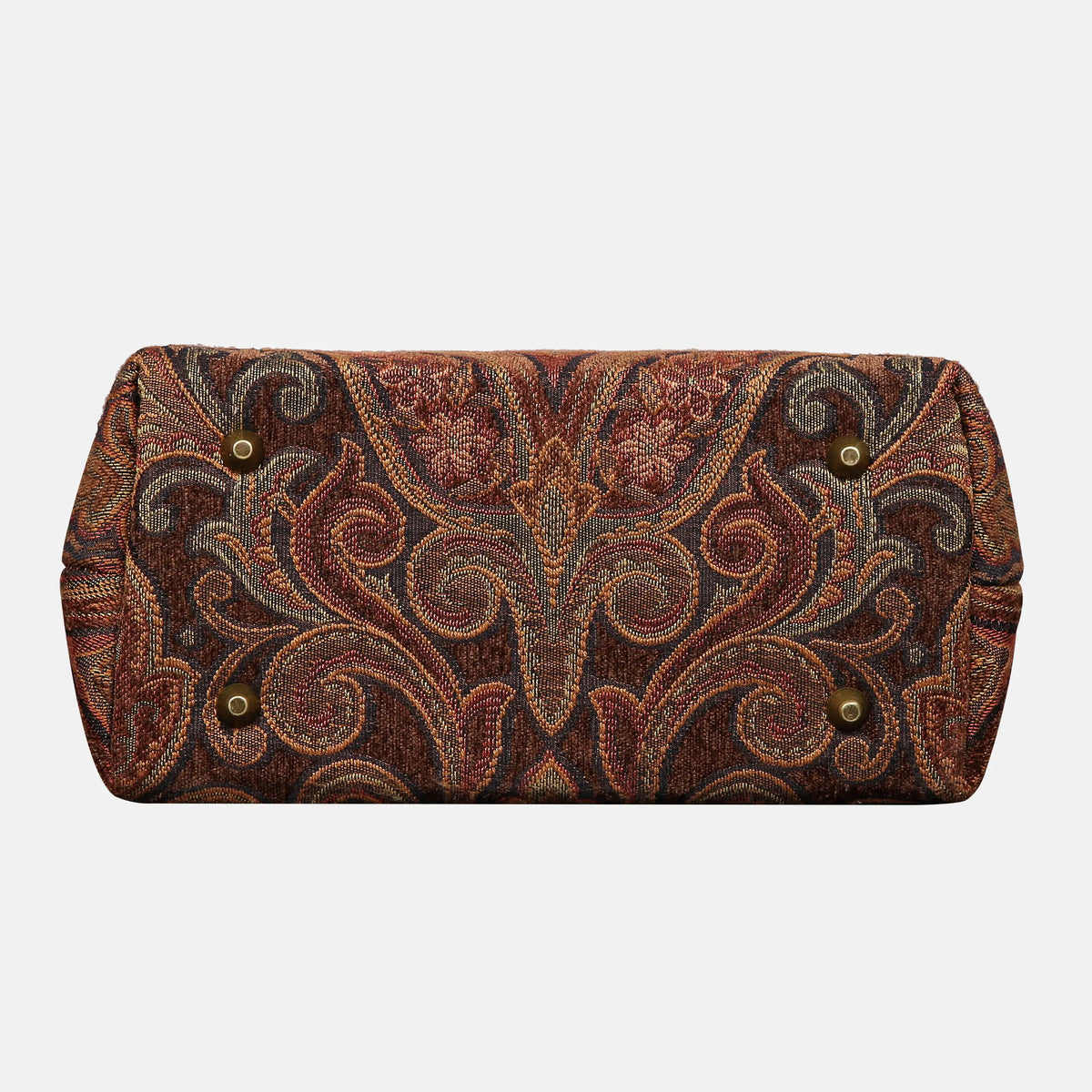 Damask D. Brown Carpet Satchel carpet bag MCW Handmade of America bottom