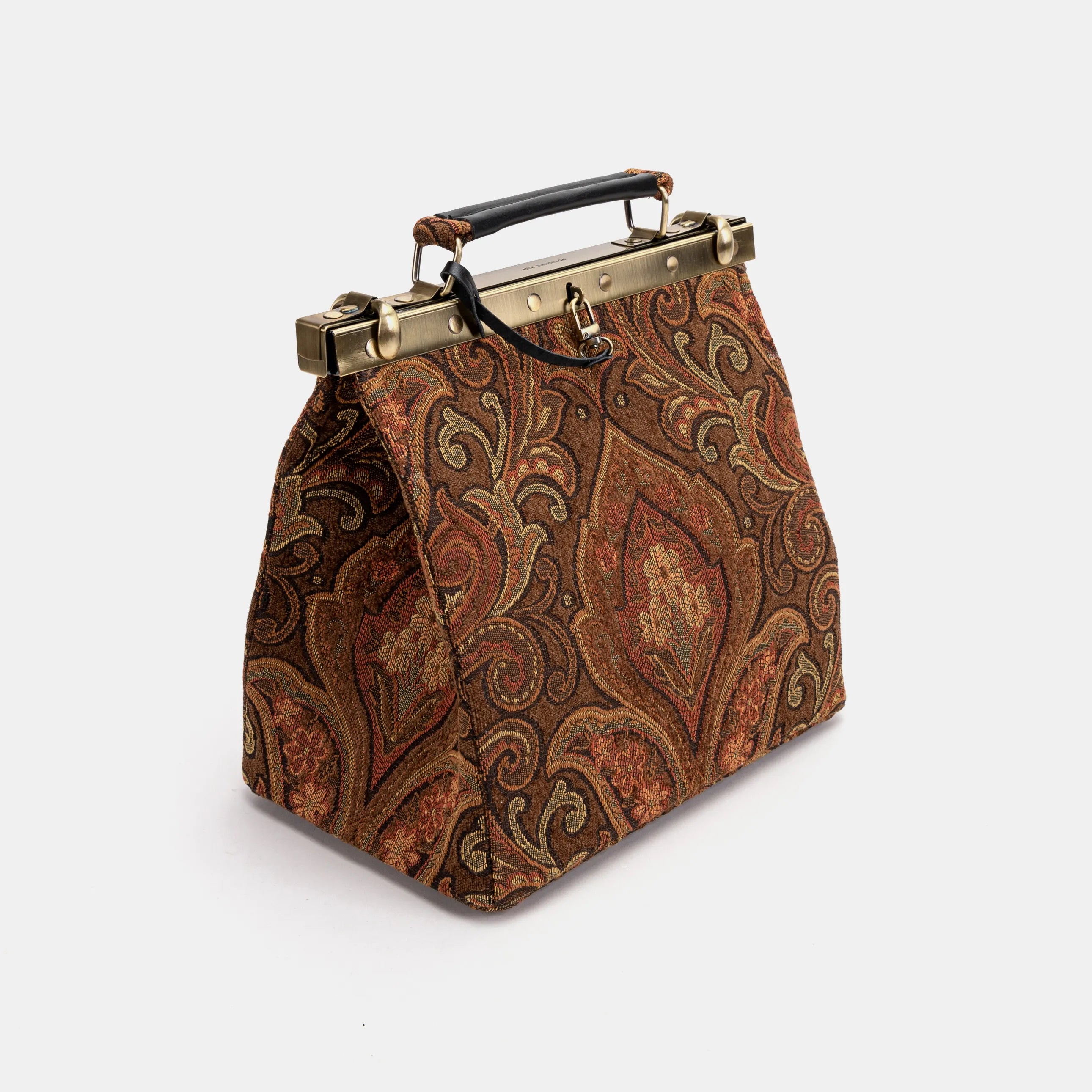 Damask D. Brown Cecile Carpet Purse Gladstone Bag of America side