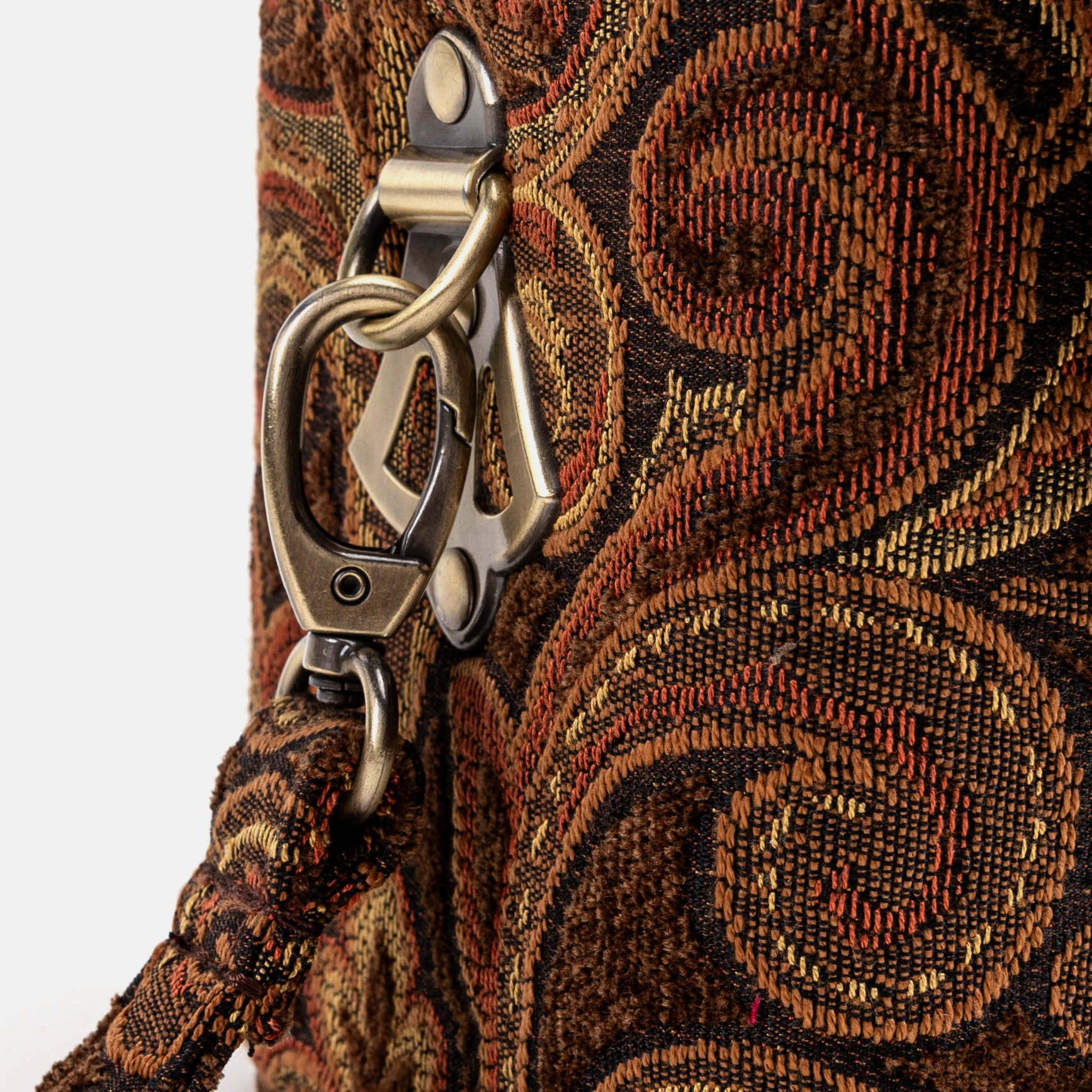 Damask D. Brown Clara Medium Train Case Purse of America clasp