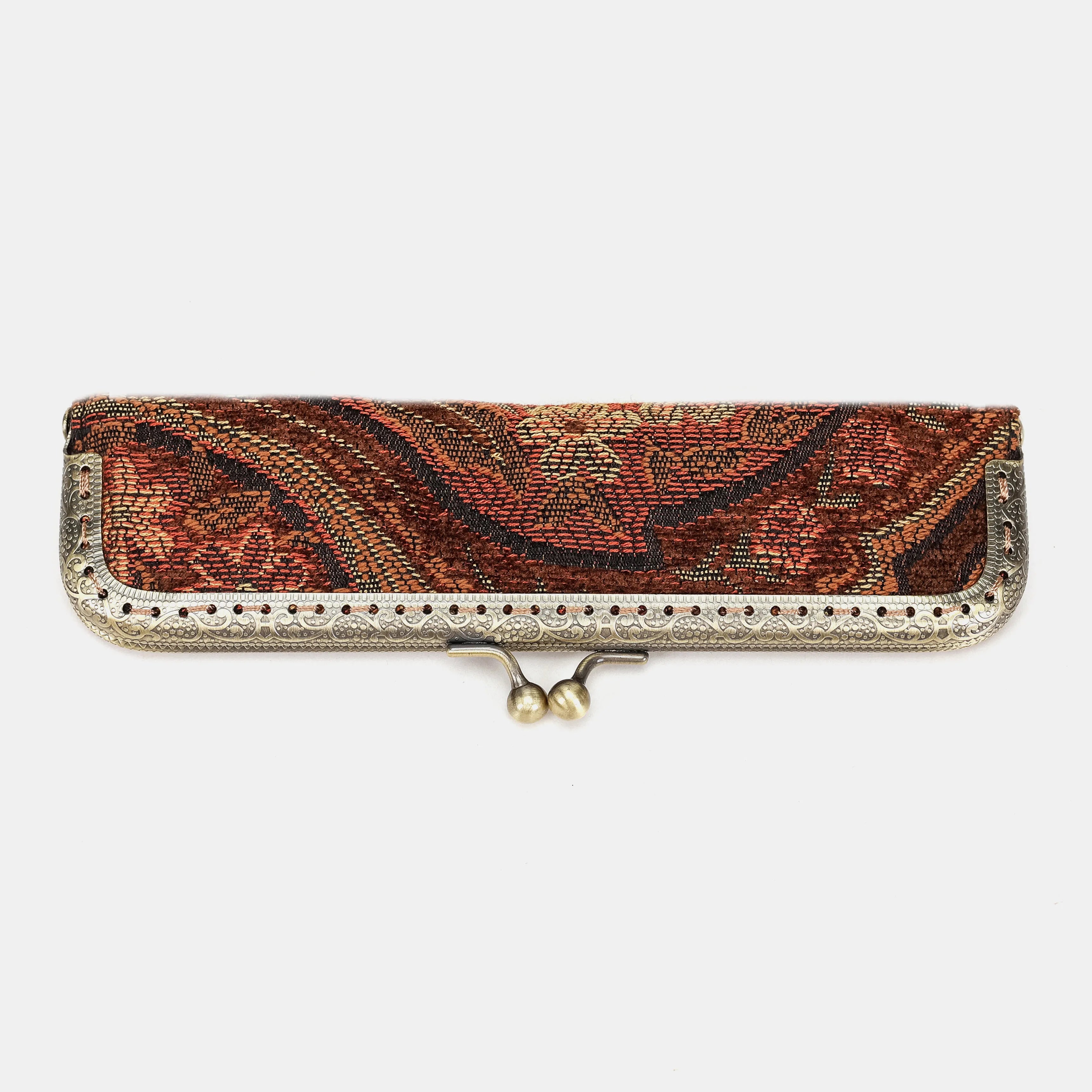 Damask D. Brown Duo Pen Case Carpetbag of America front