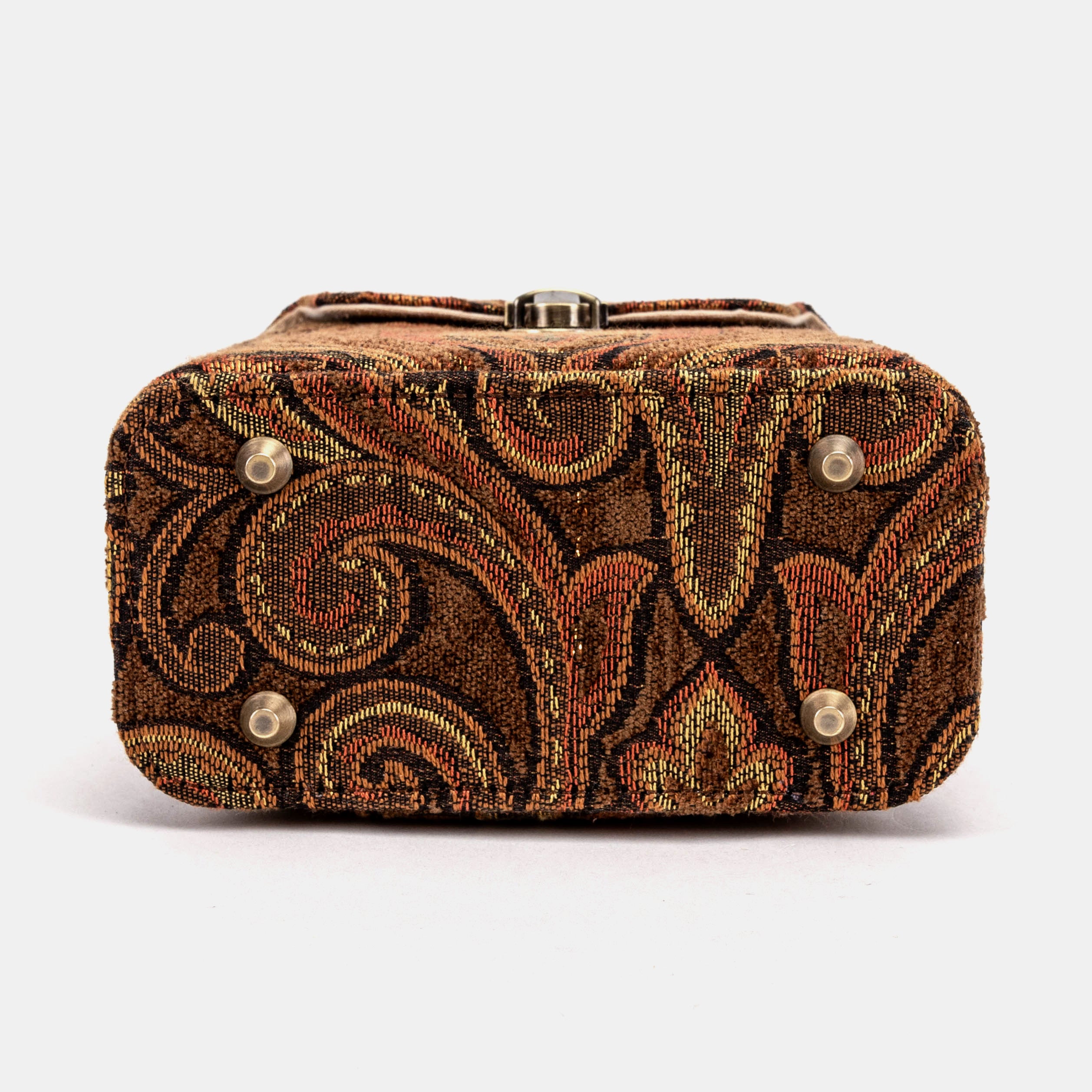 Damask D. Brown Emma Small Train Case Crossbody bottom