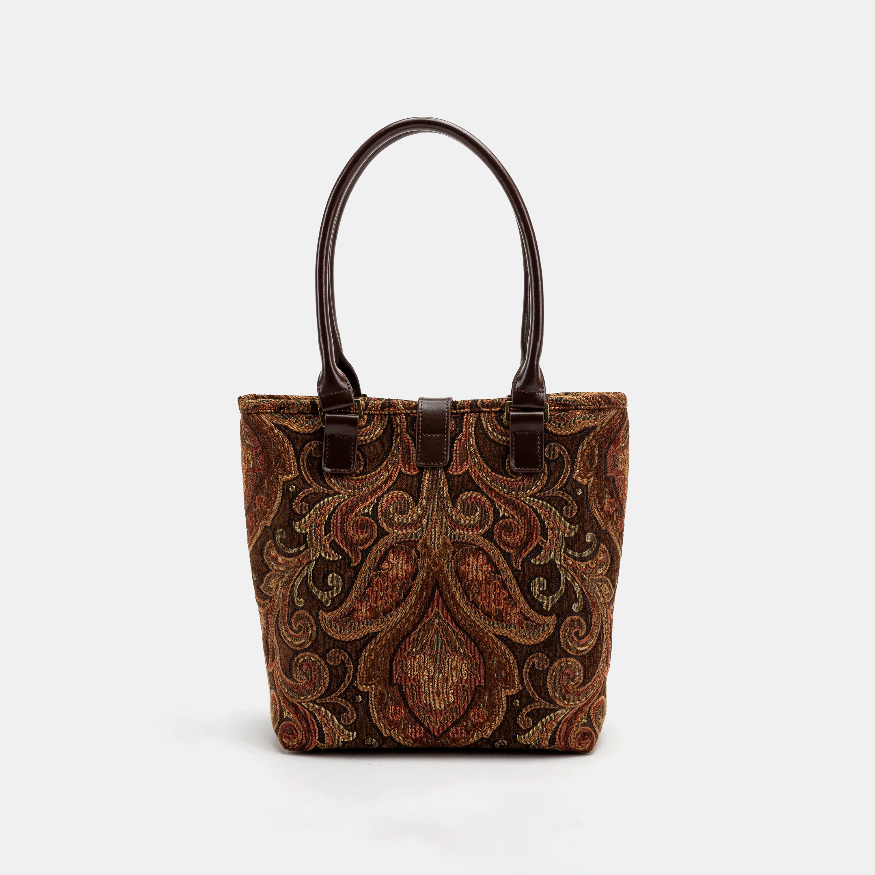 Damask D. Brown Everyday Tote Bag Carpetbag of America back