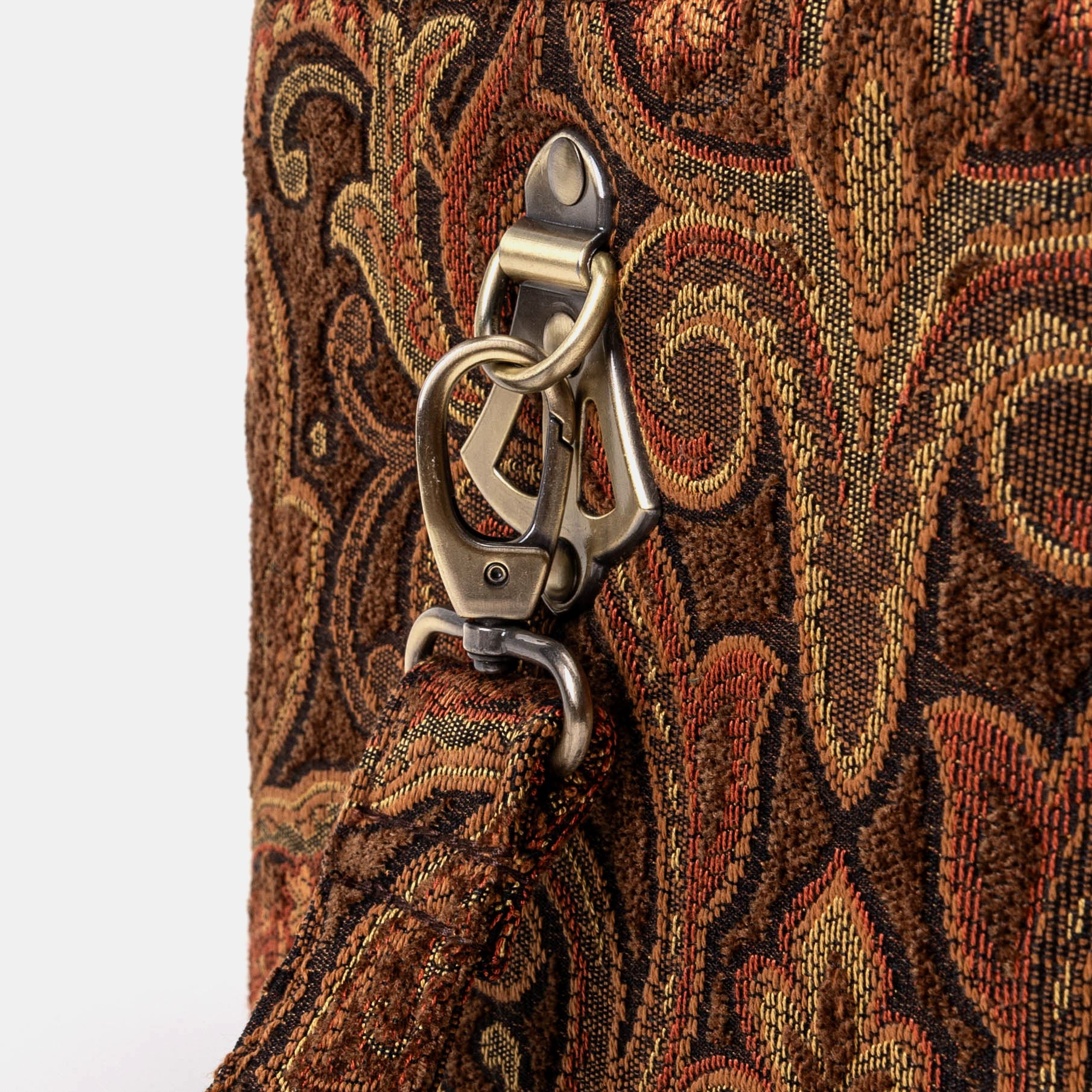 Damask D. Brown Josephine Large Train Case buckle