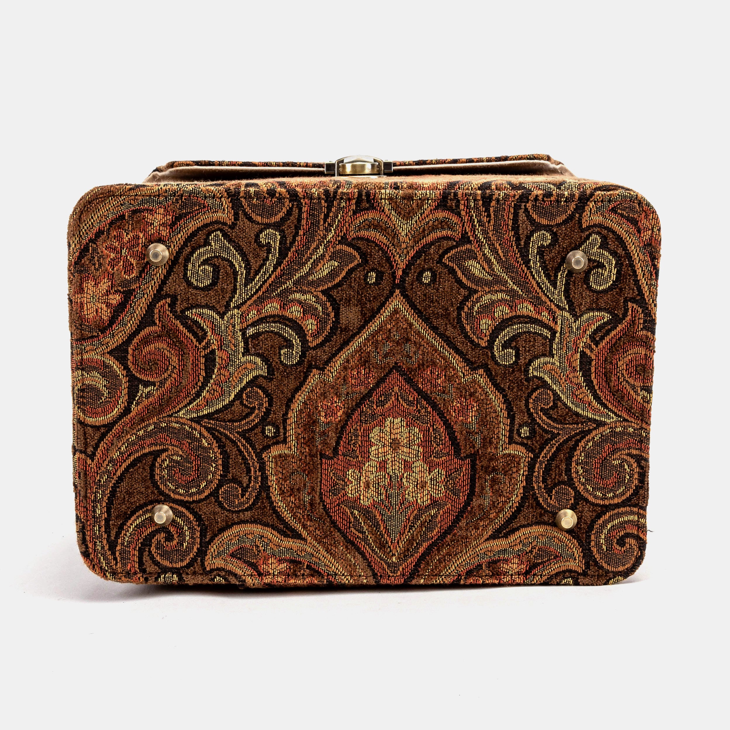 Damask D. Brown Josephine Large Train Case bottom